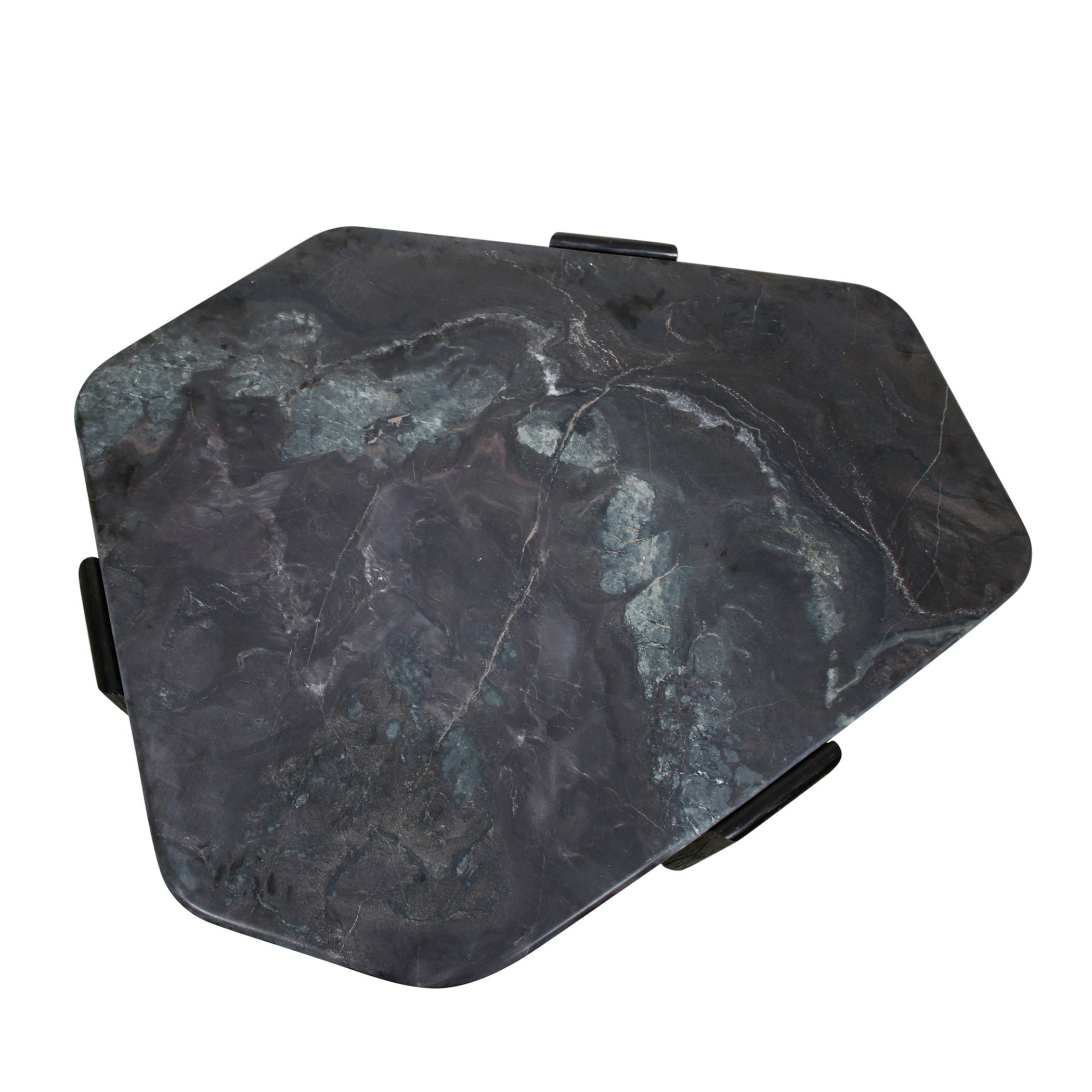 64" Lava Marble and Dark Mango Wood Coffee Table