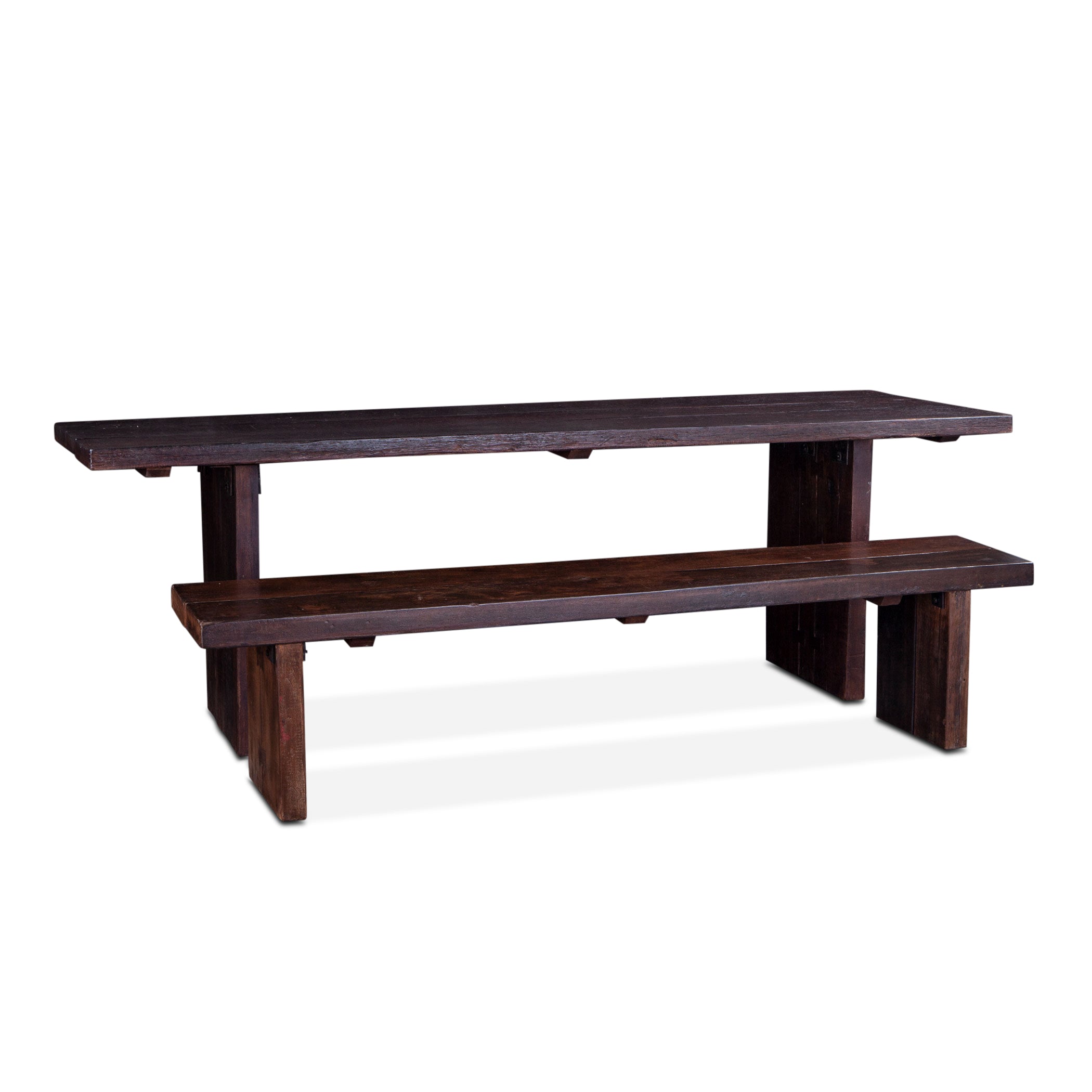 94" Jacobean Brown Reclaimed Wood Dining Table