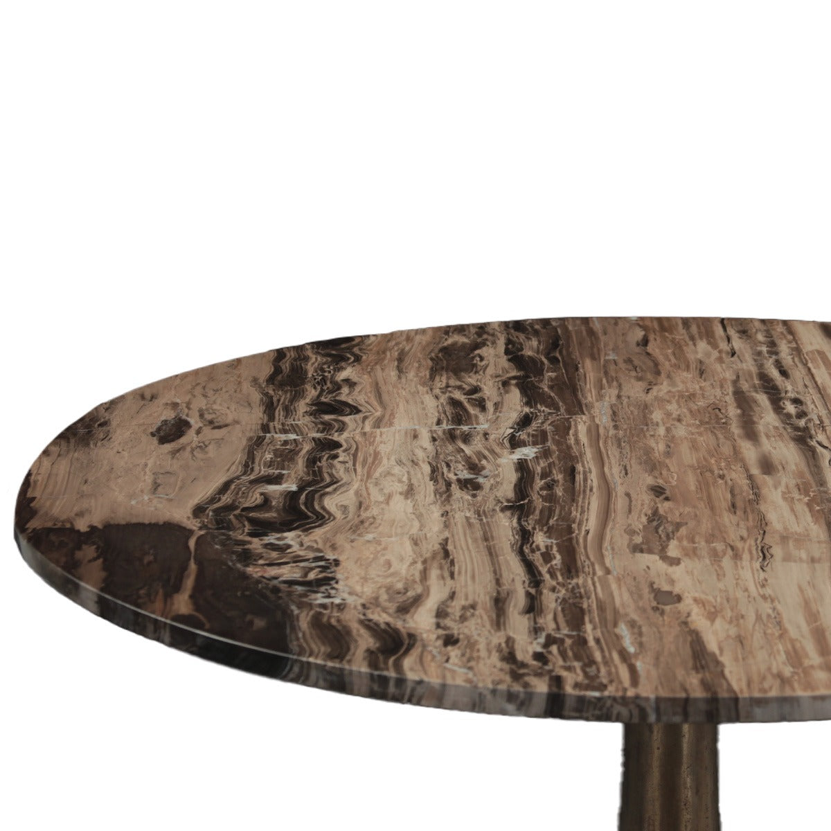 36" Cappuccino Marble and Antique Gold Gathering Table