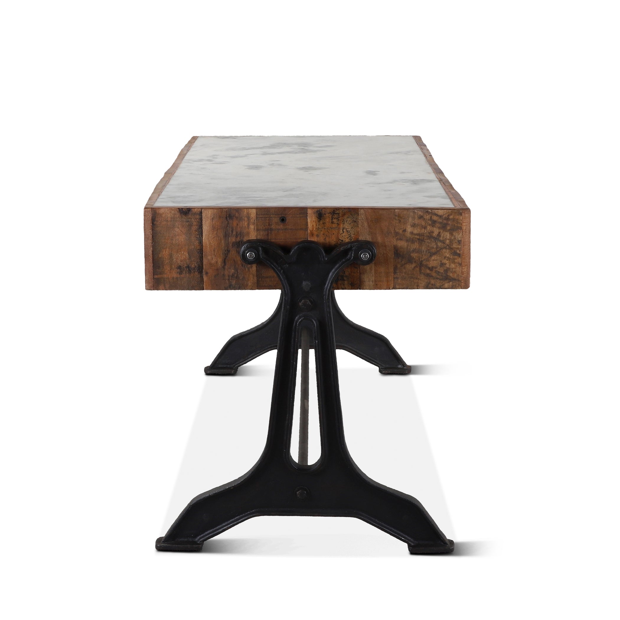 63" White Marble Office Desk