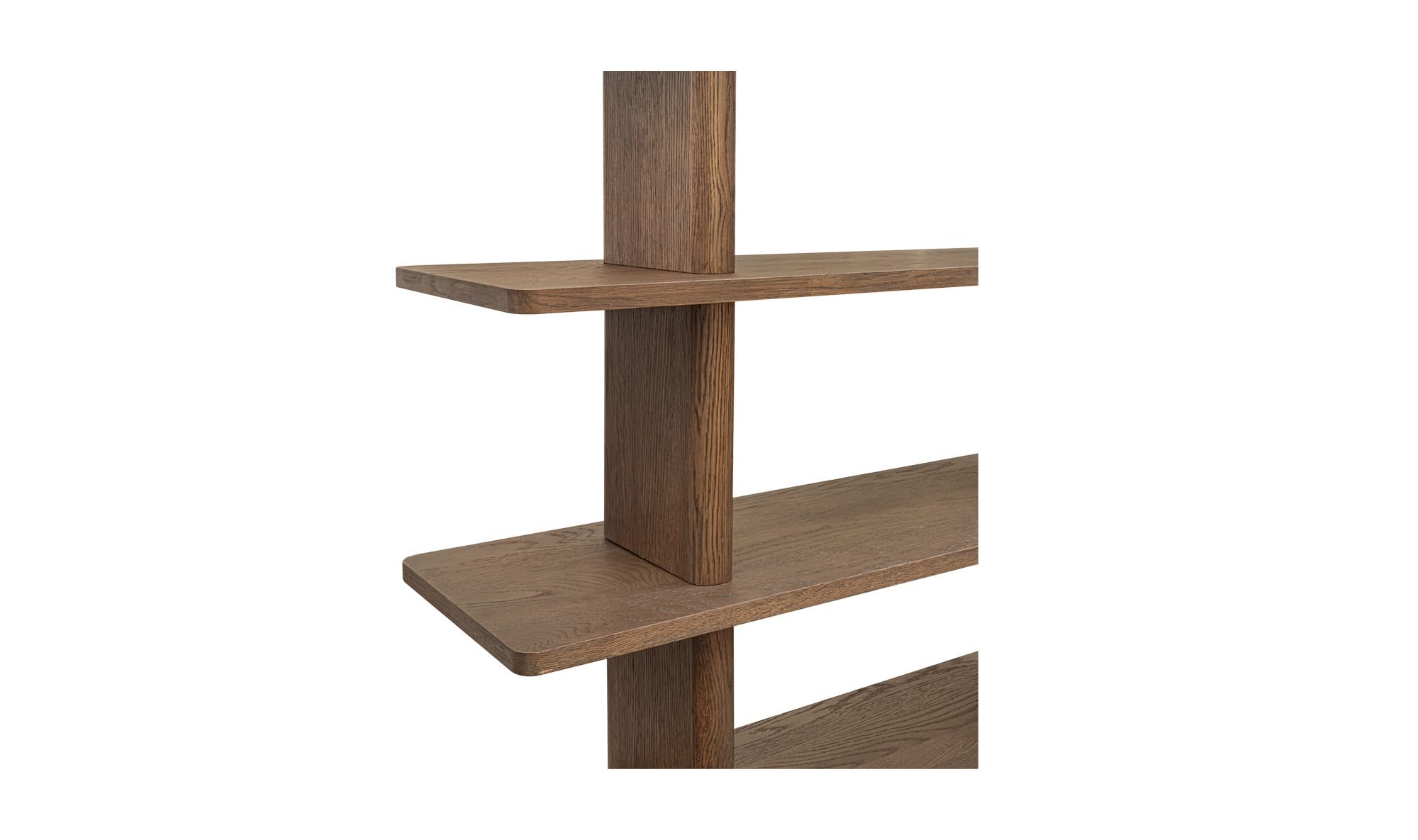 53" Dark Brown Solid Oak Large Bookcase