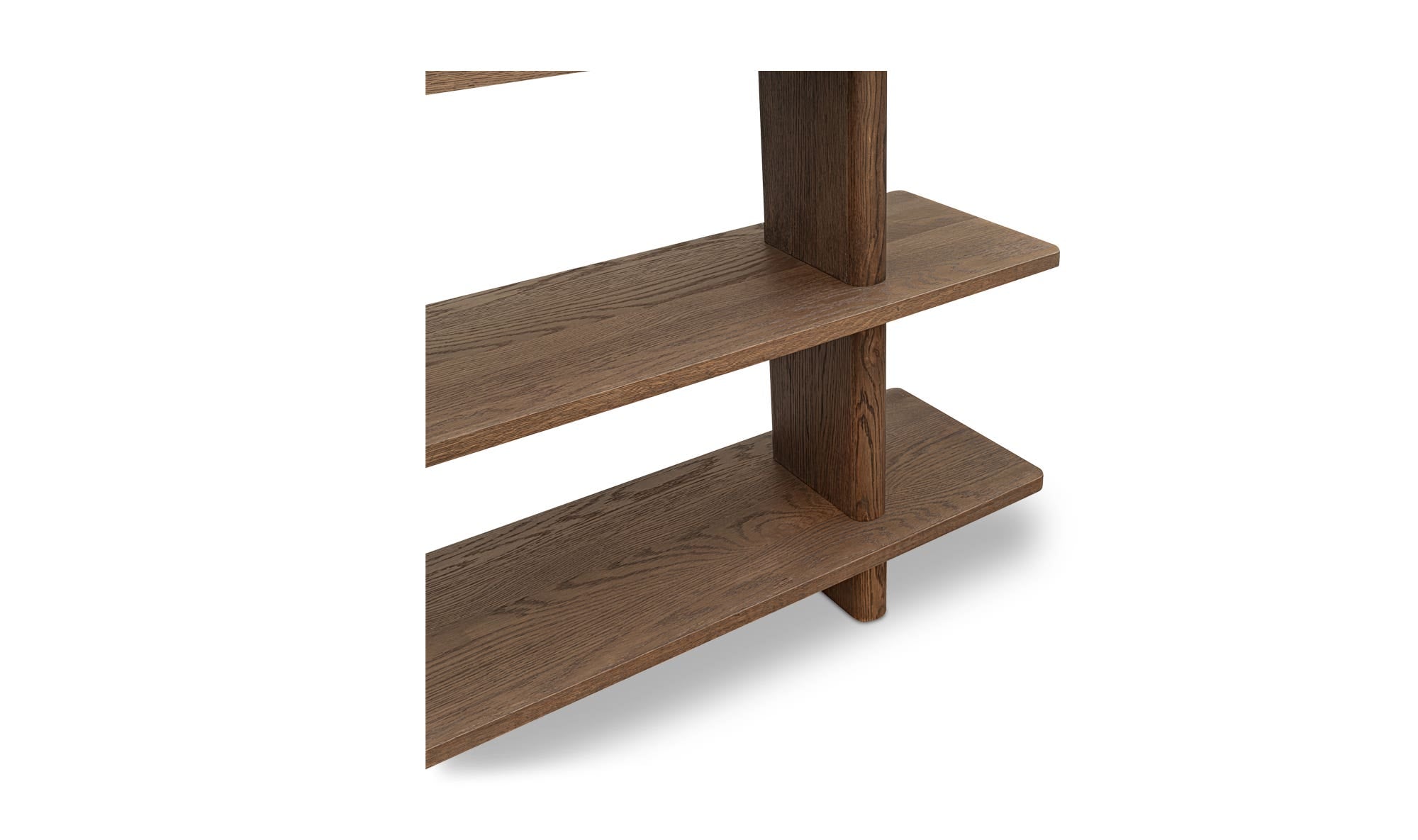 53" Dark Brown Solid Oak Large Bookcase