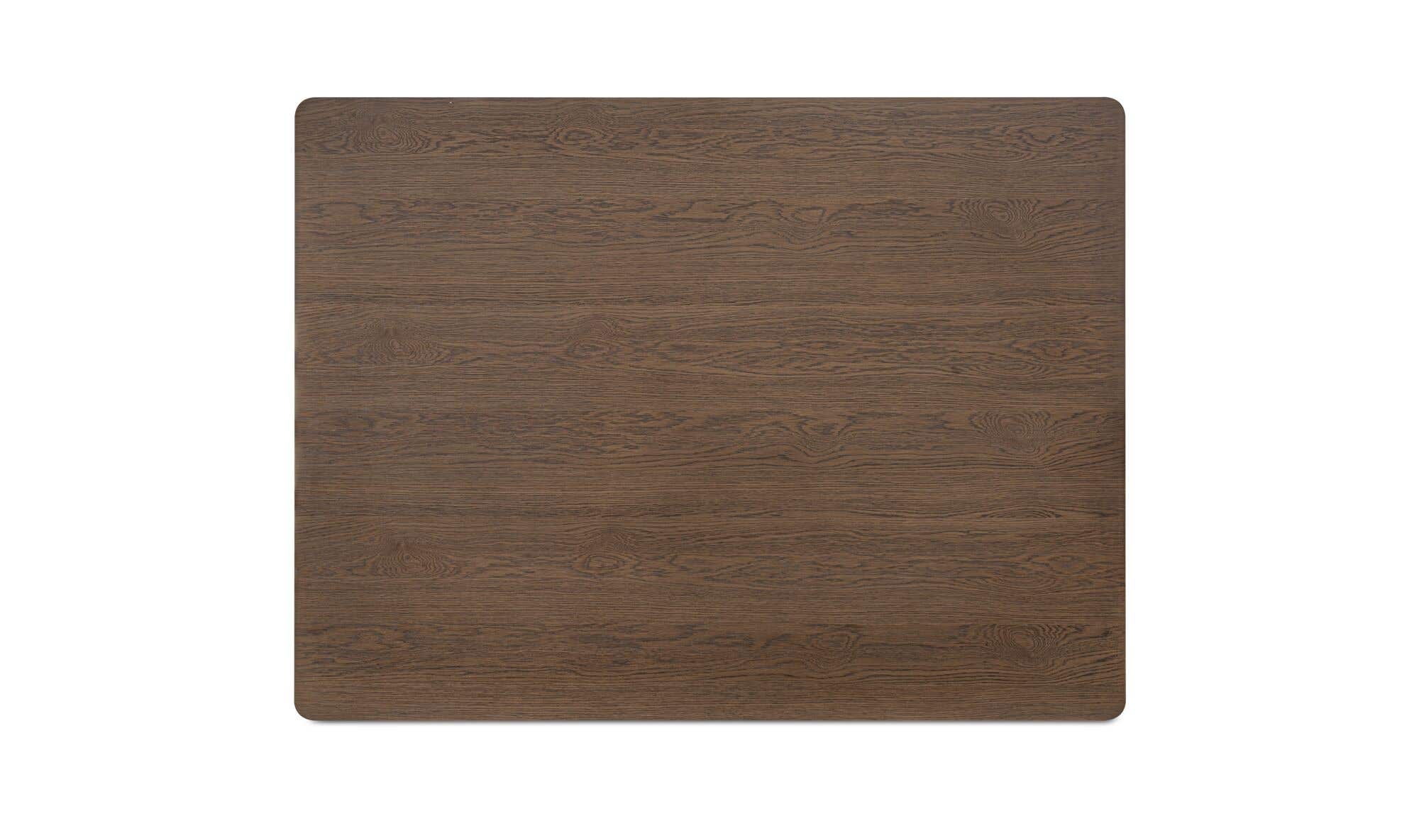 64" Dark Brown Solid Oak Large Coffee Table