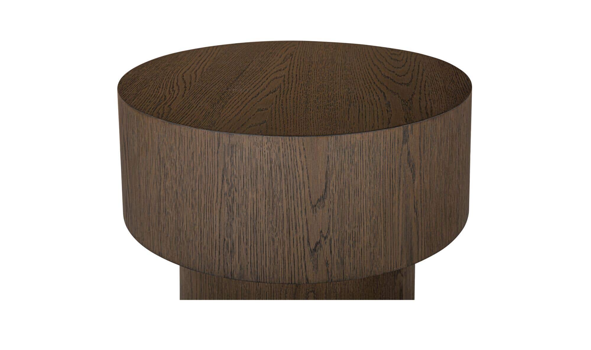 20" Dark Brown Oak Side Table