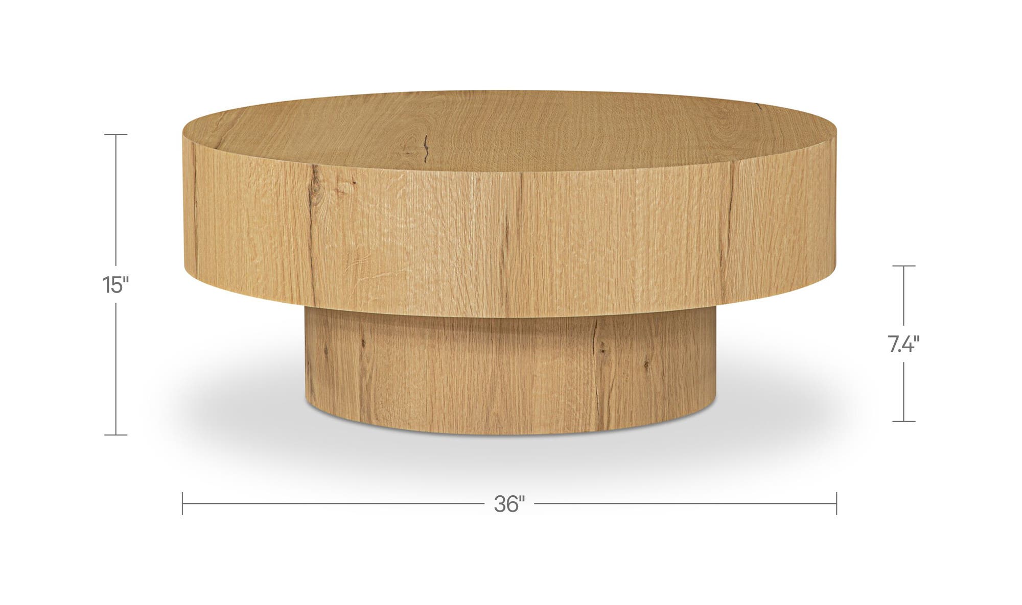 36" Rustic Oak Coffee Table