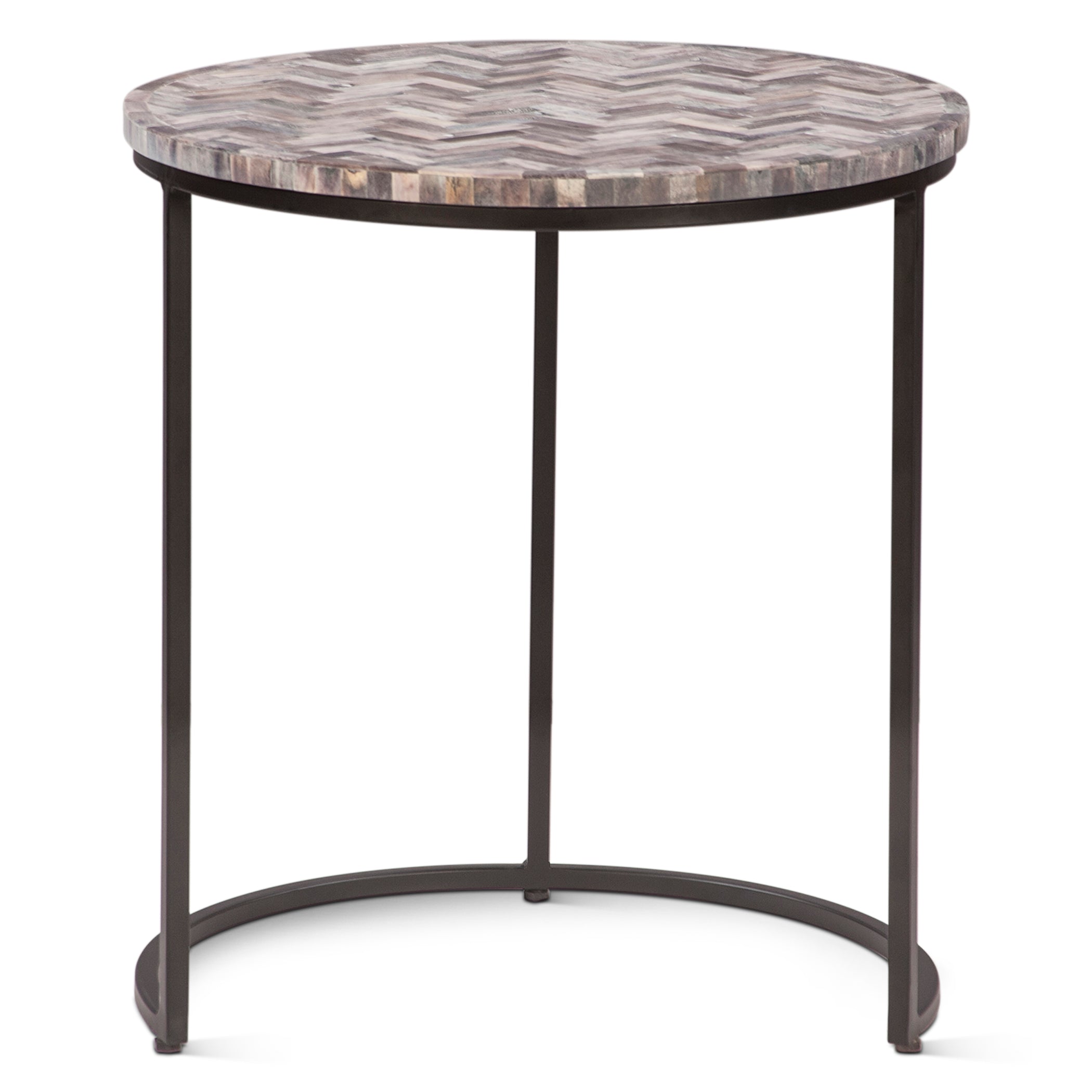 20" Chevron Bone Inlay Nesting Tables