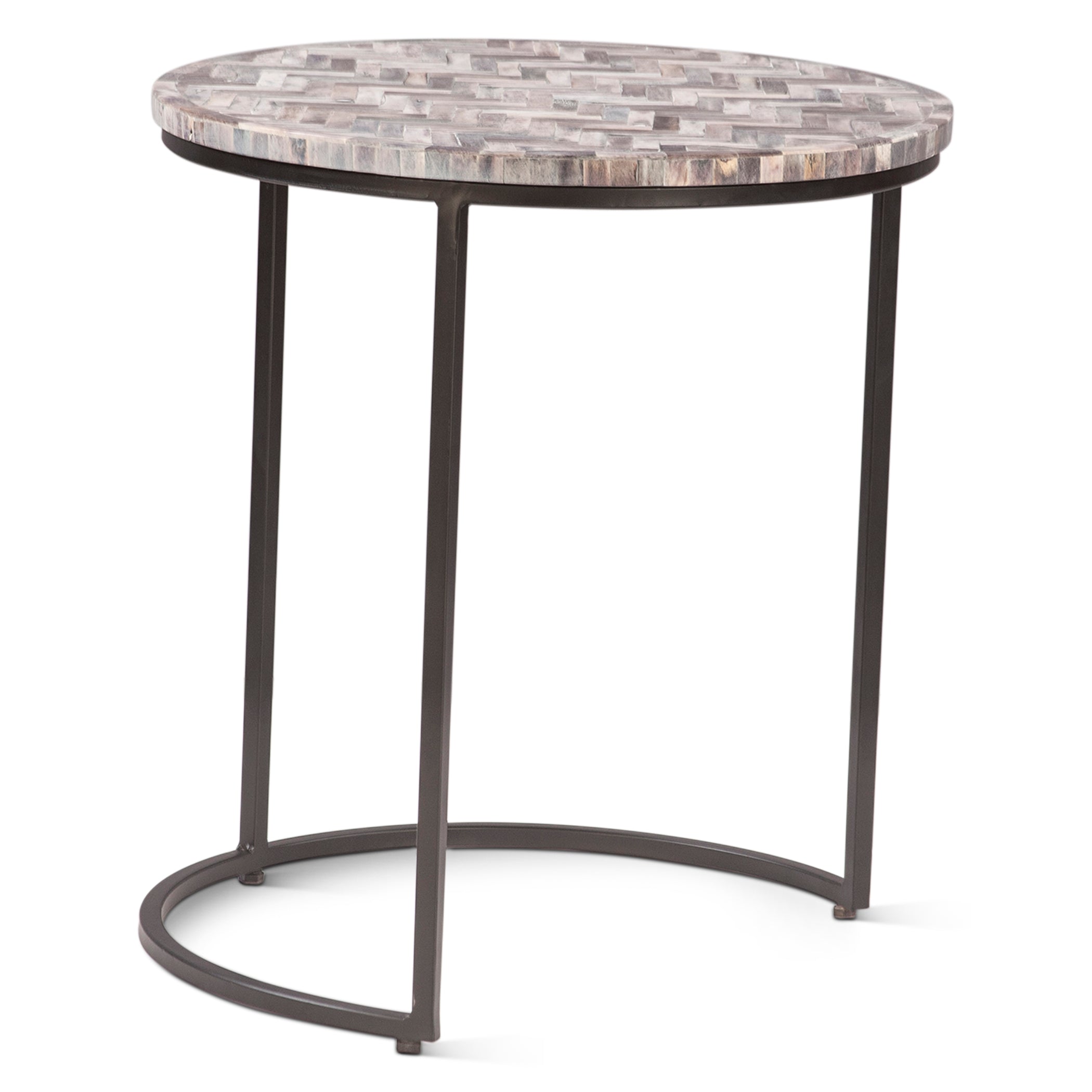 20" Chevron Bone Inlay Nesting Tables