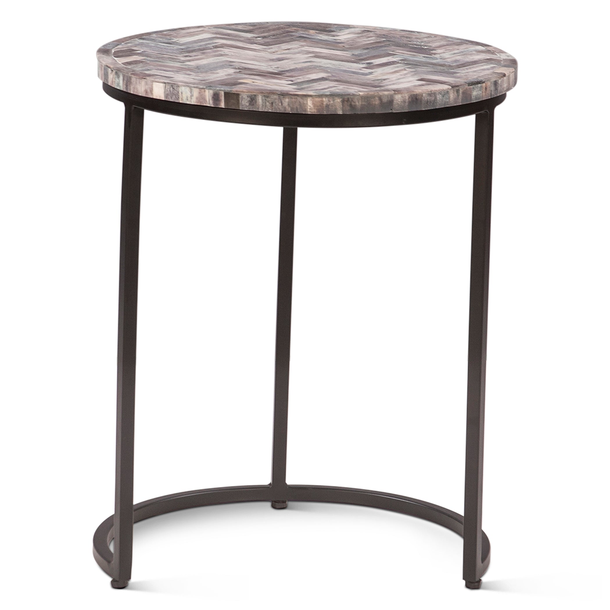 20" Chevron Bone Inlay Nesting Tables