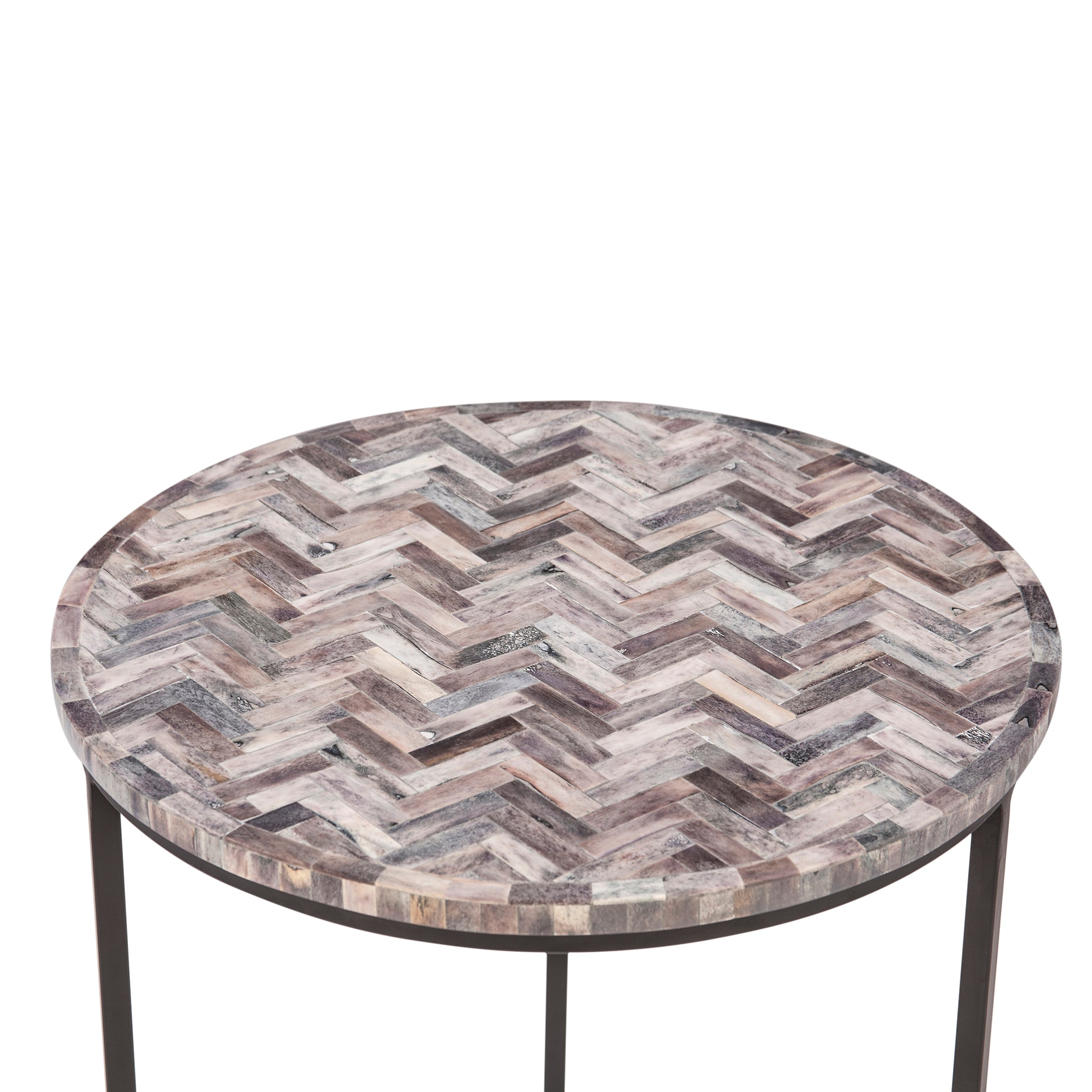 20" Chevron Bone Inlay Nesting Tables