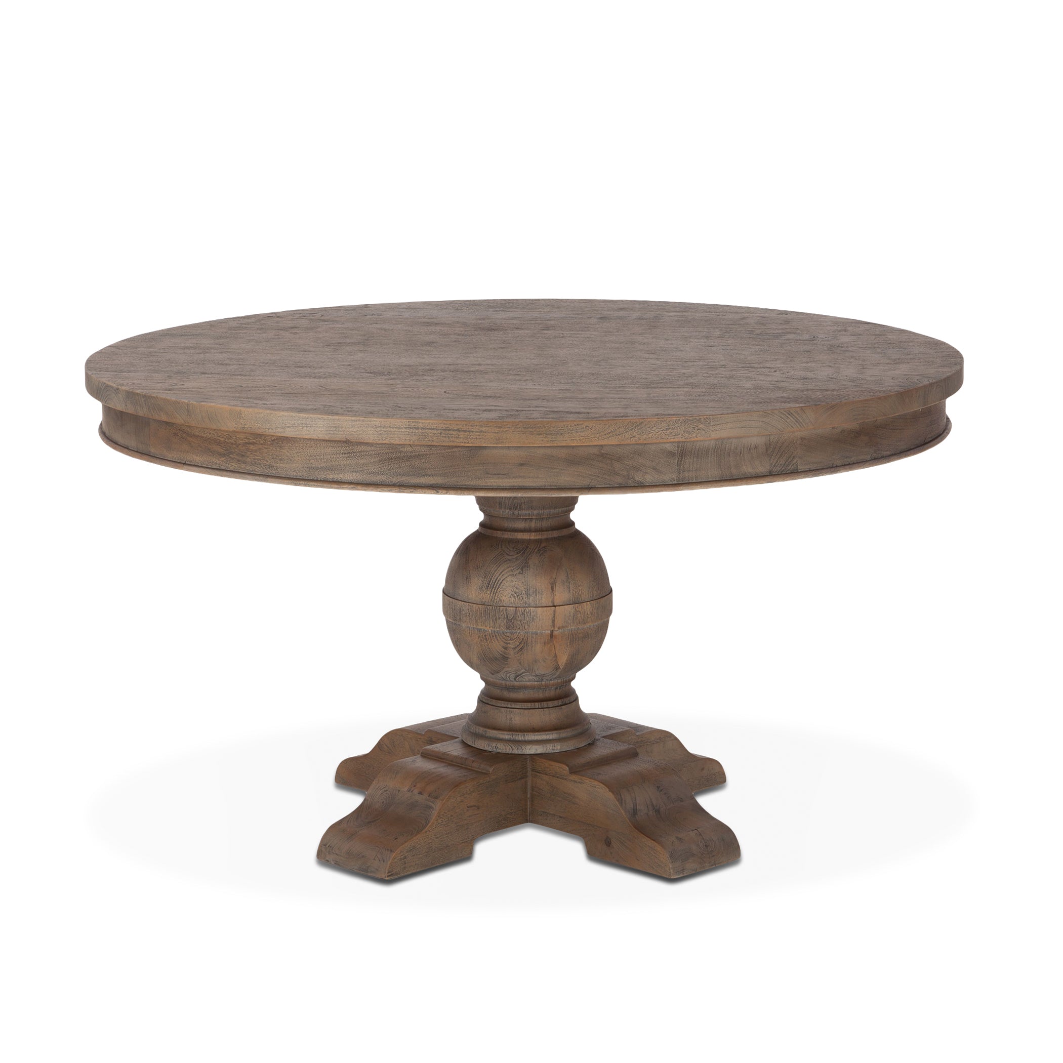 48" Weathered Teak Mango Wood Round Table