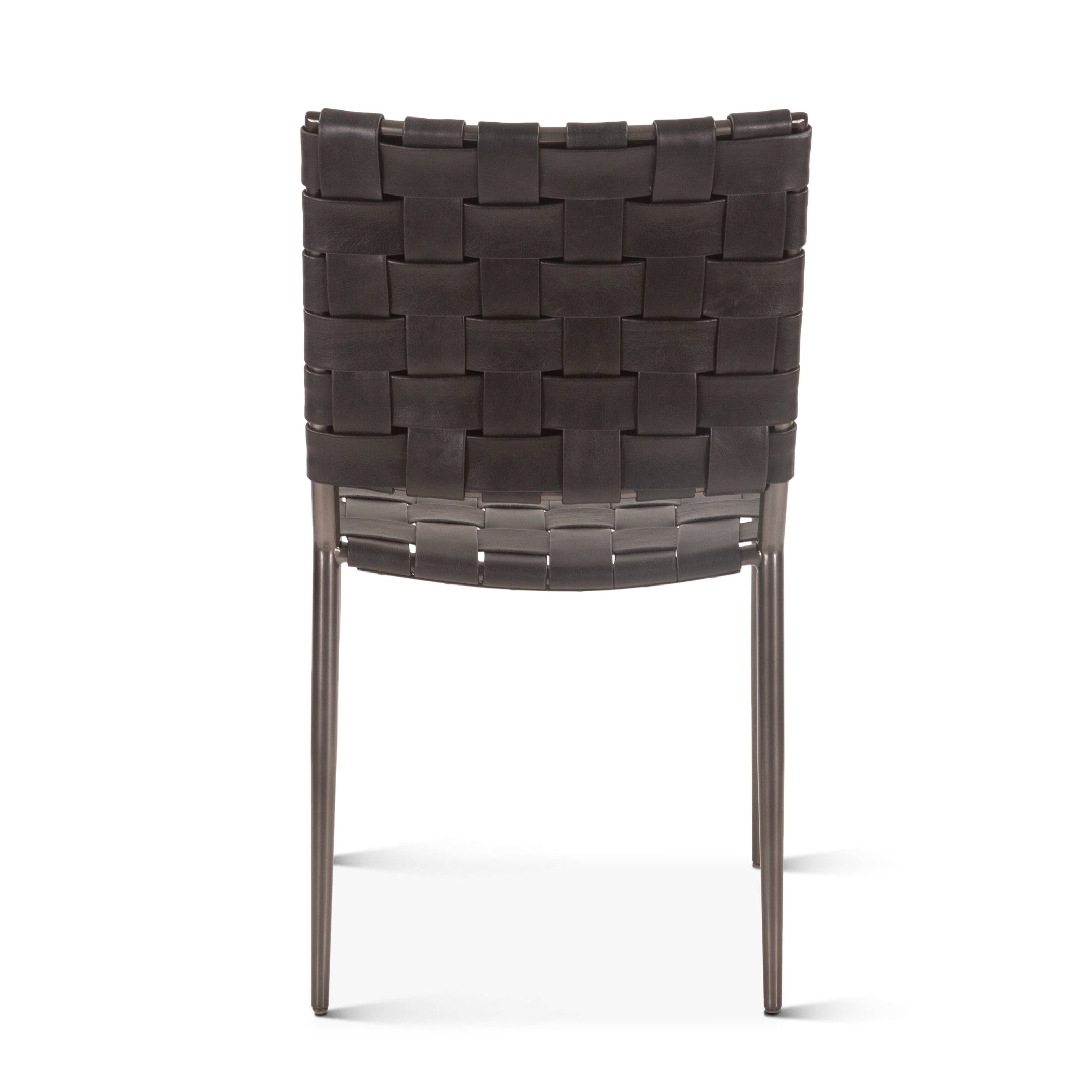 18" Dining Chair in Black Buffalo Leather