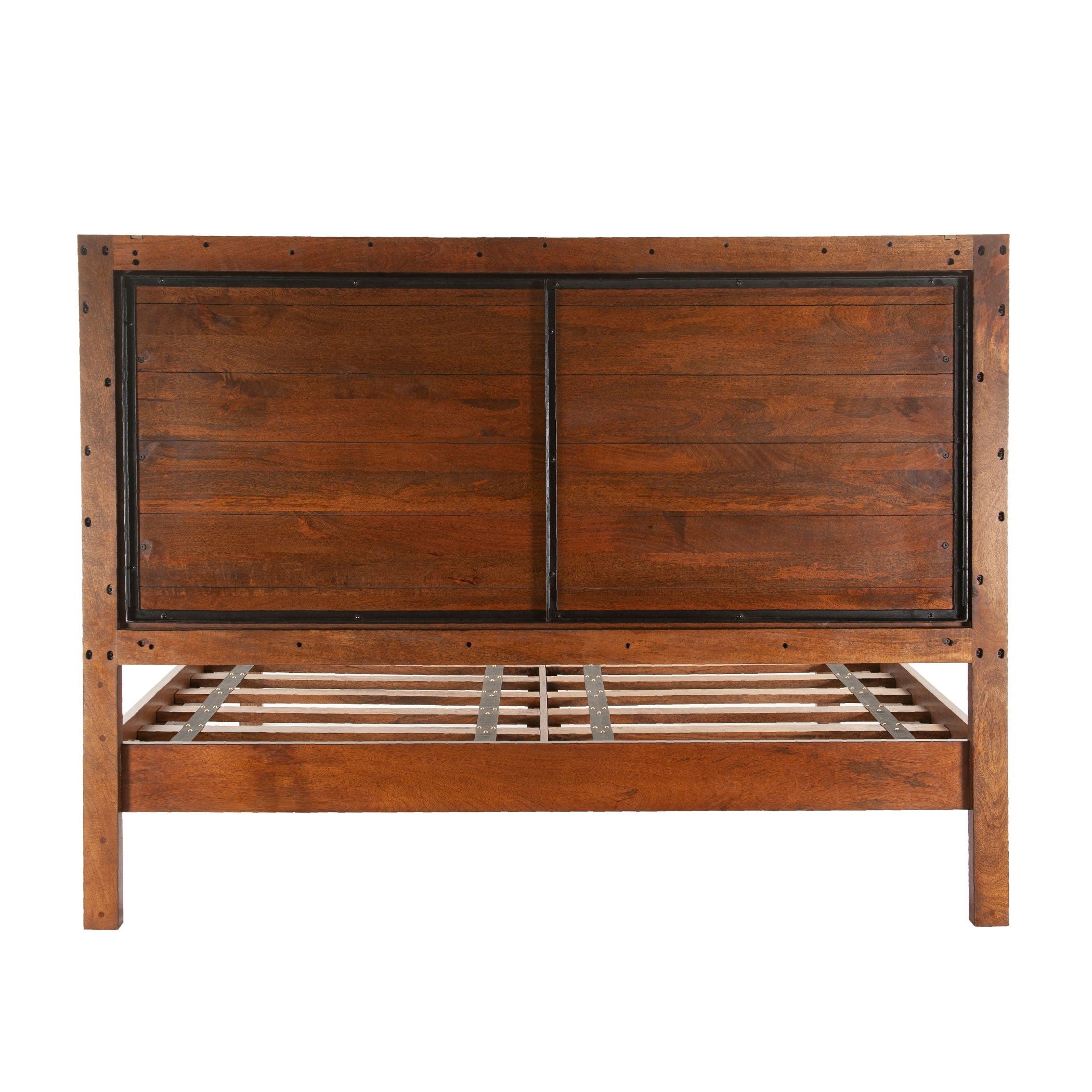 80" Honey Brown Mango Wood King Size Bed