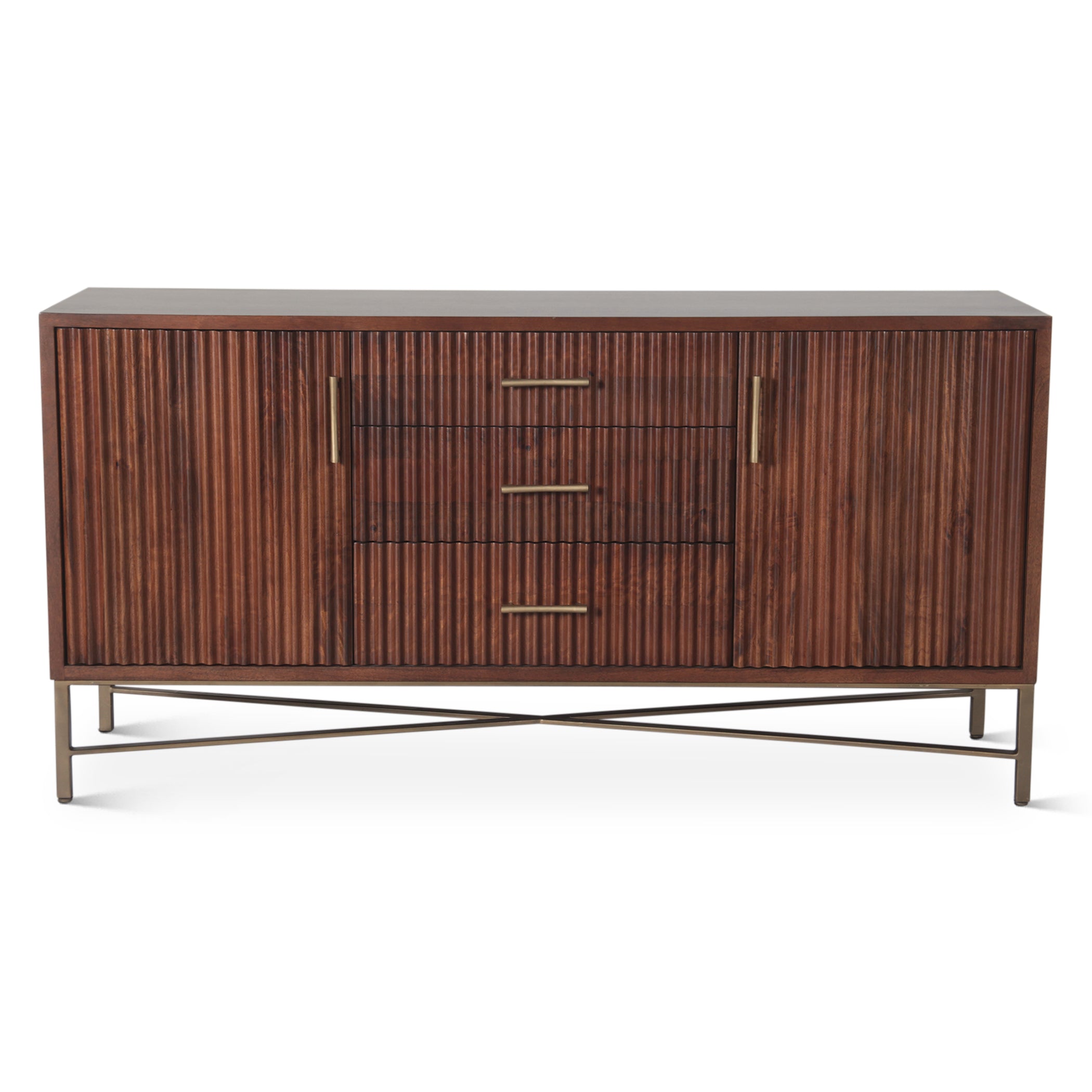 68" Honey Brown Mango Wood Sideboard