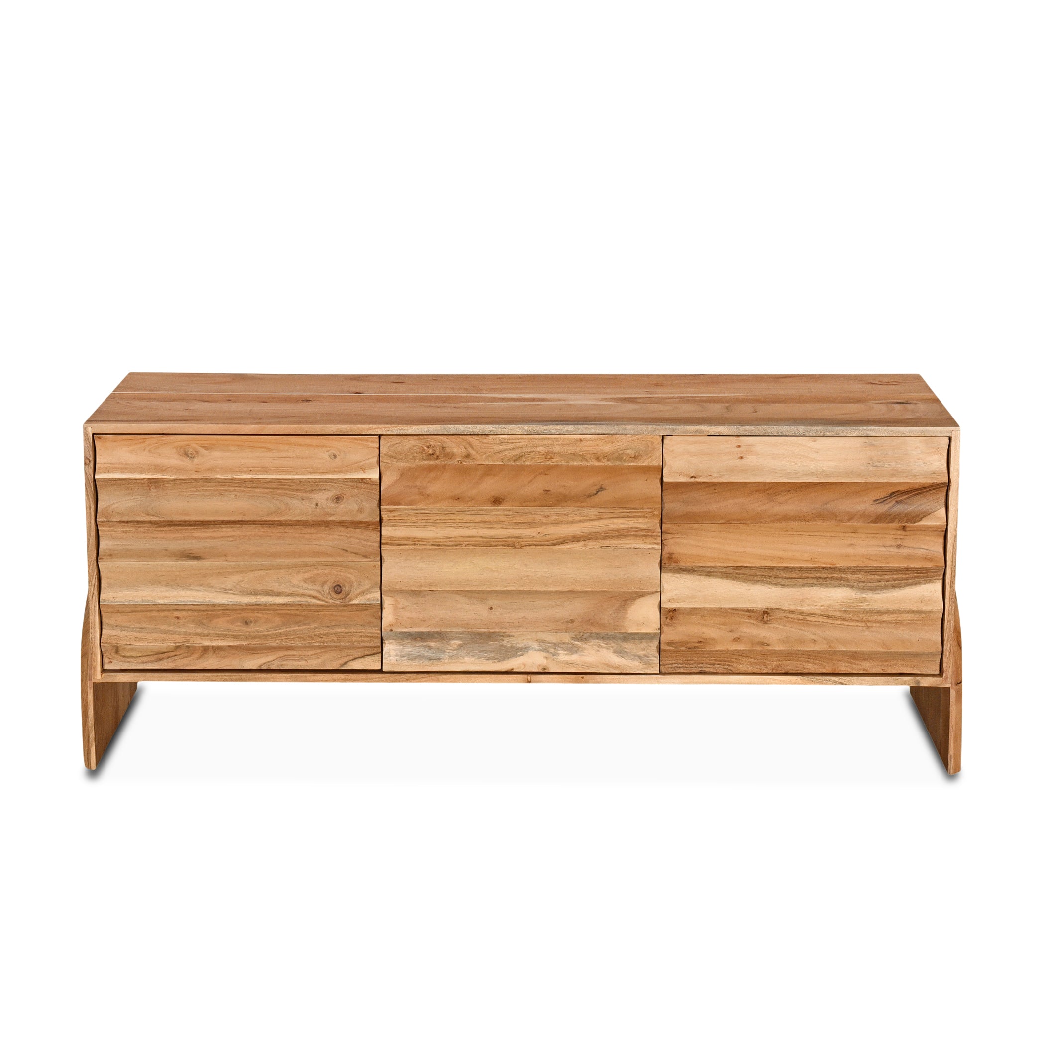 59" Natural Acacia Wood Media Cabinet