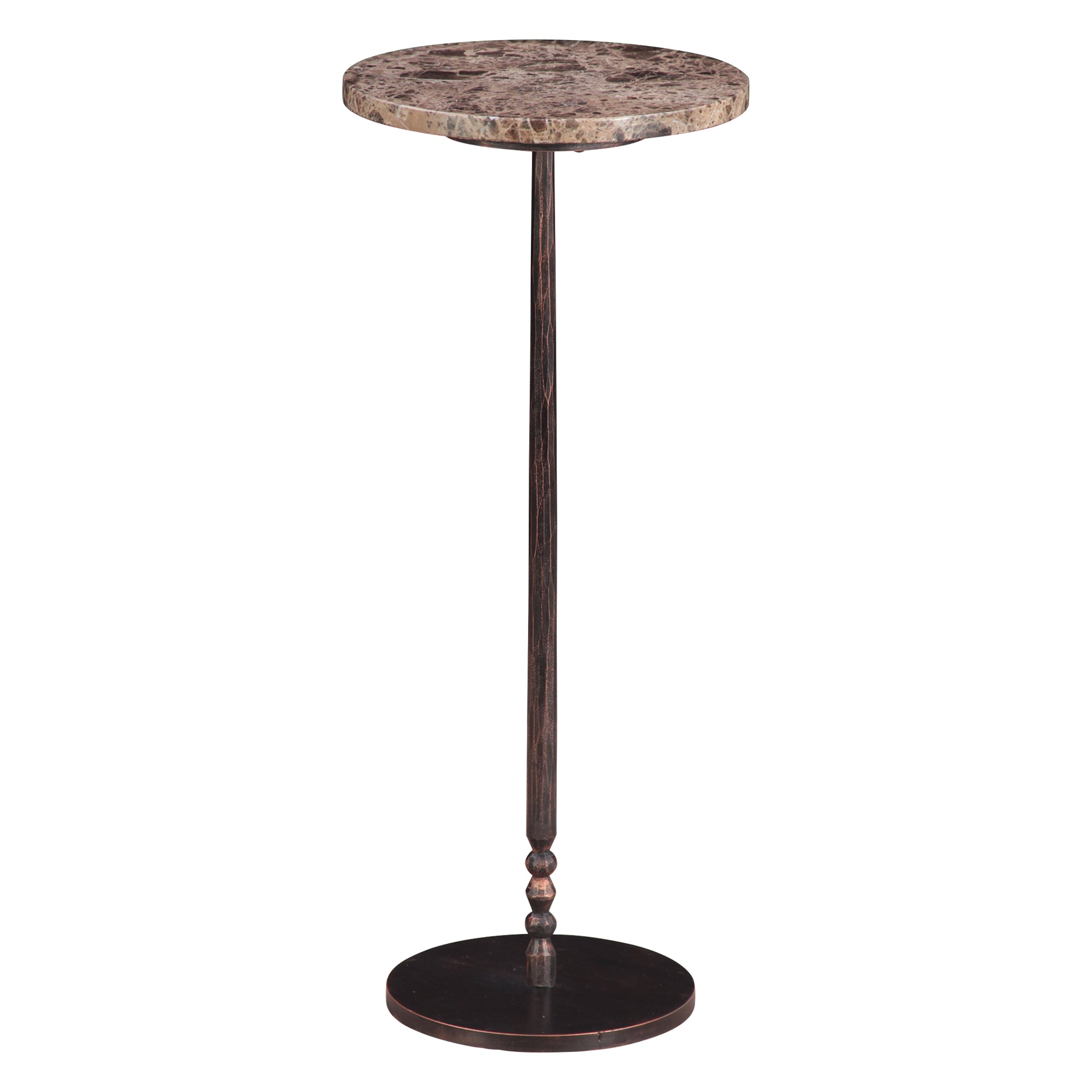 10" Dark Emperador Marble Side Table