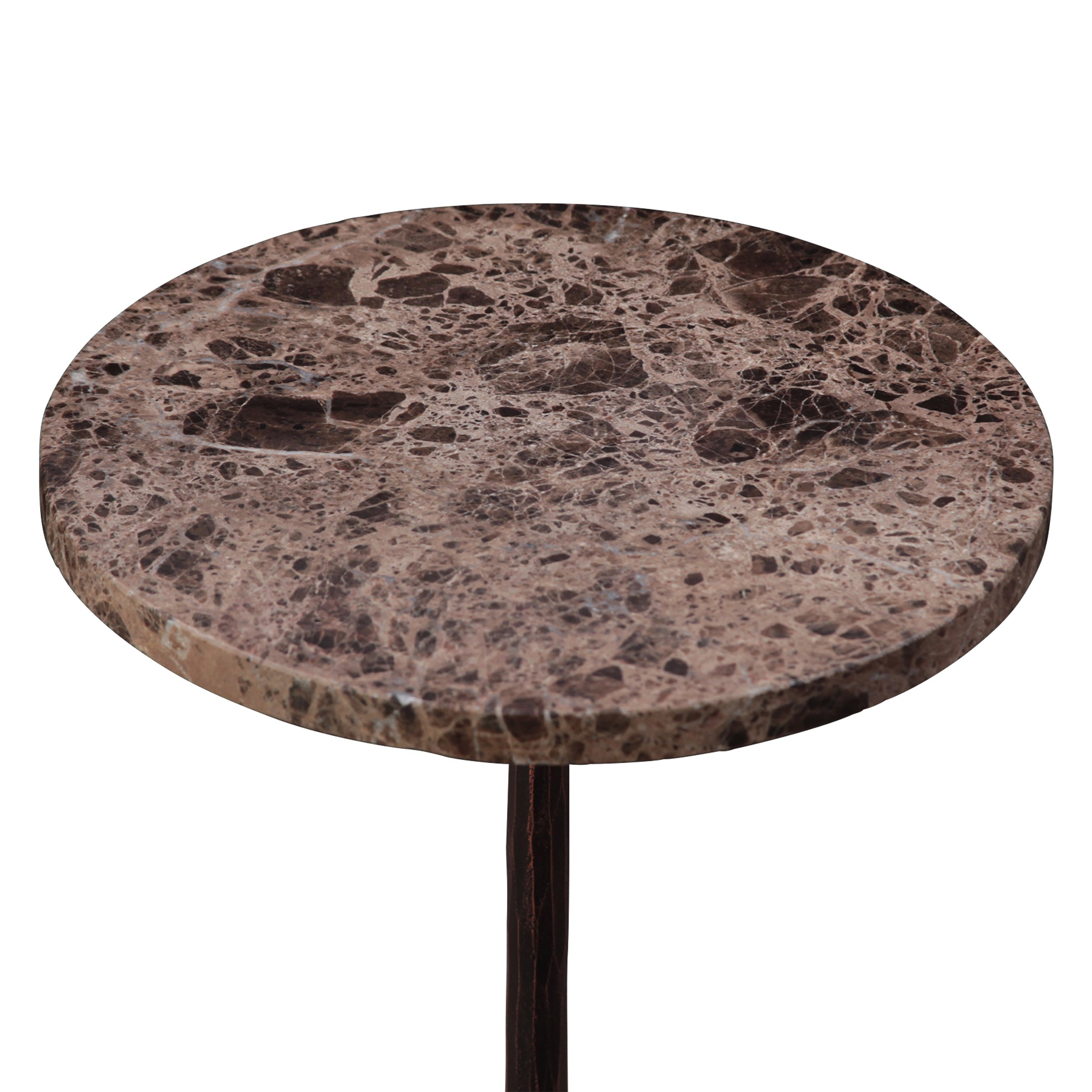 10" Dark Emperador Marble Side Table