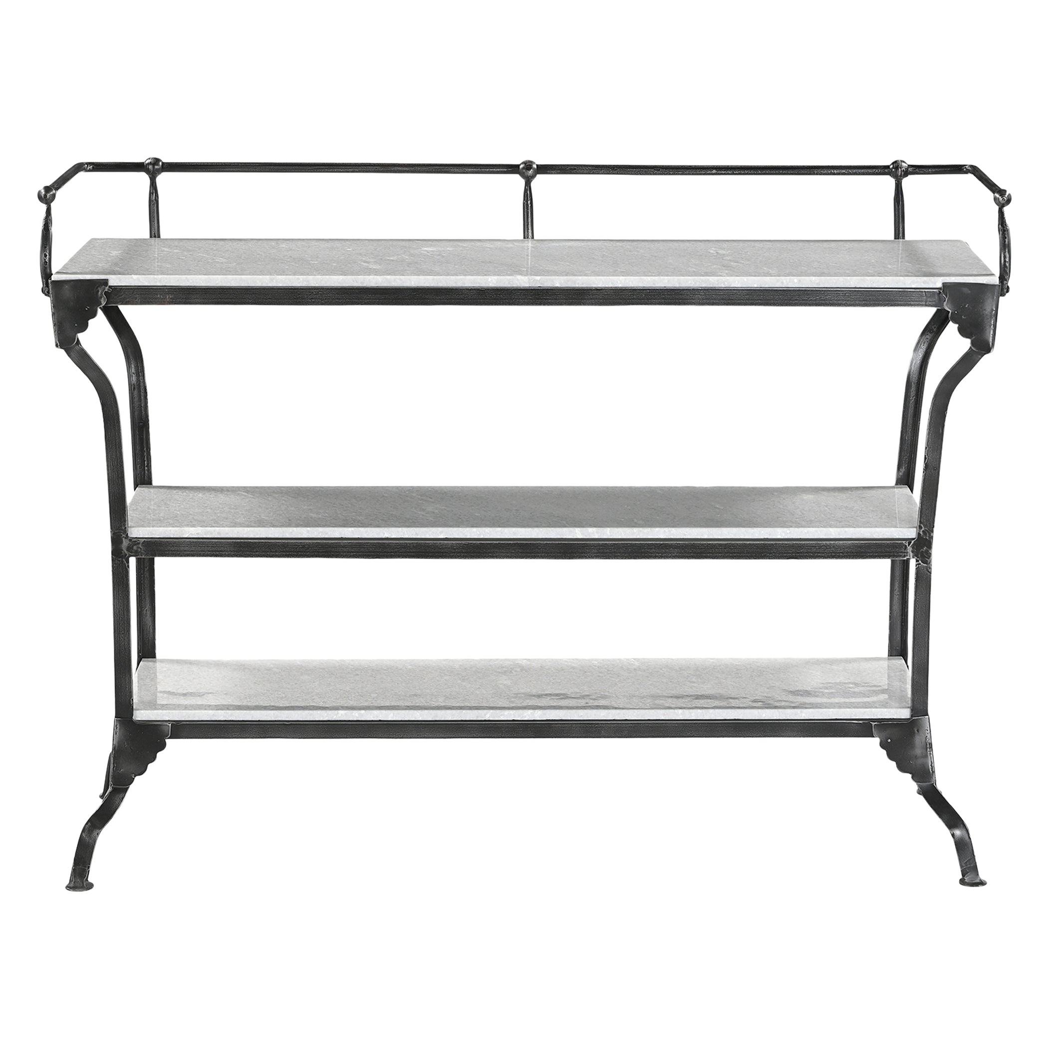16" White Marble Console Table