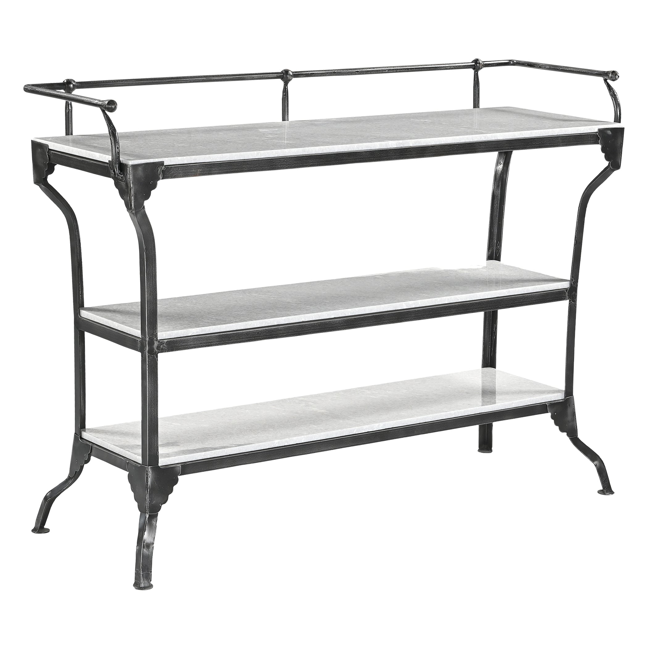 16" White Marble Console Table