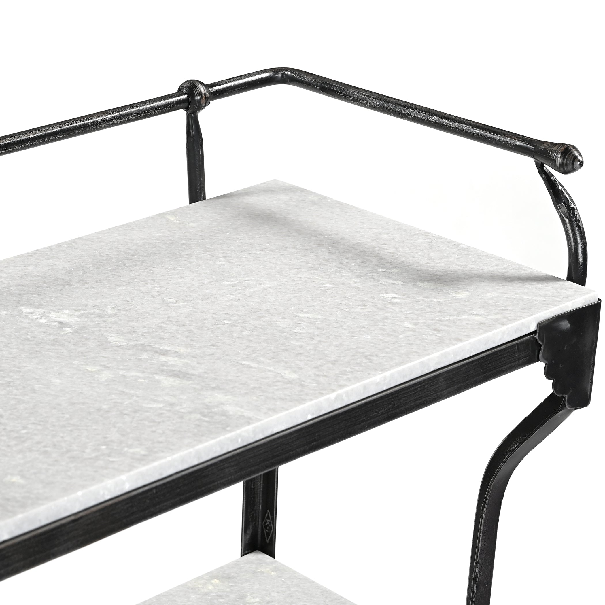 16" White Marble Console Table