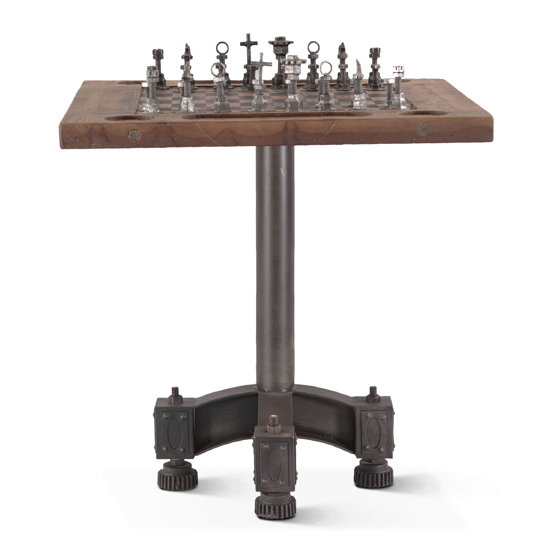 30" Reclaimed Wood Chess Bistro Table