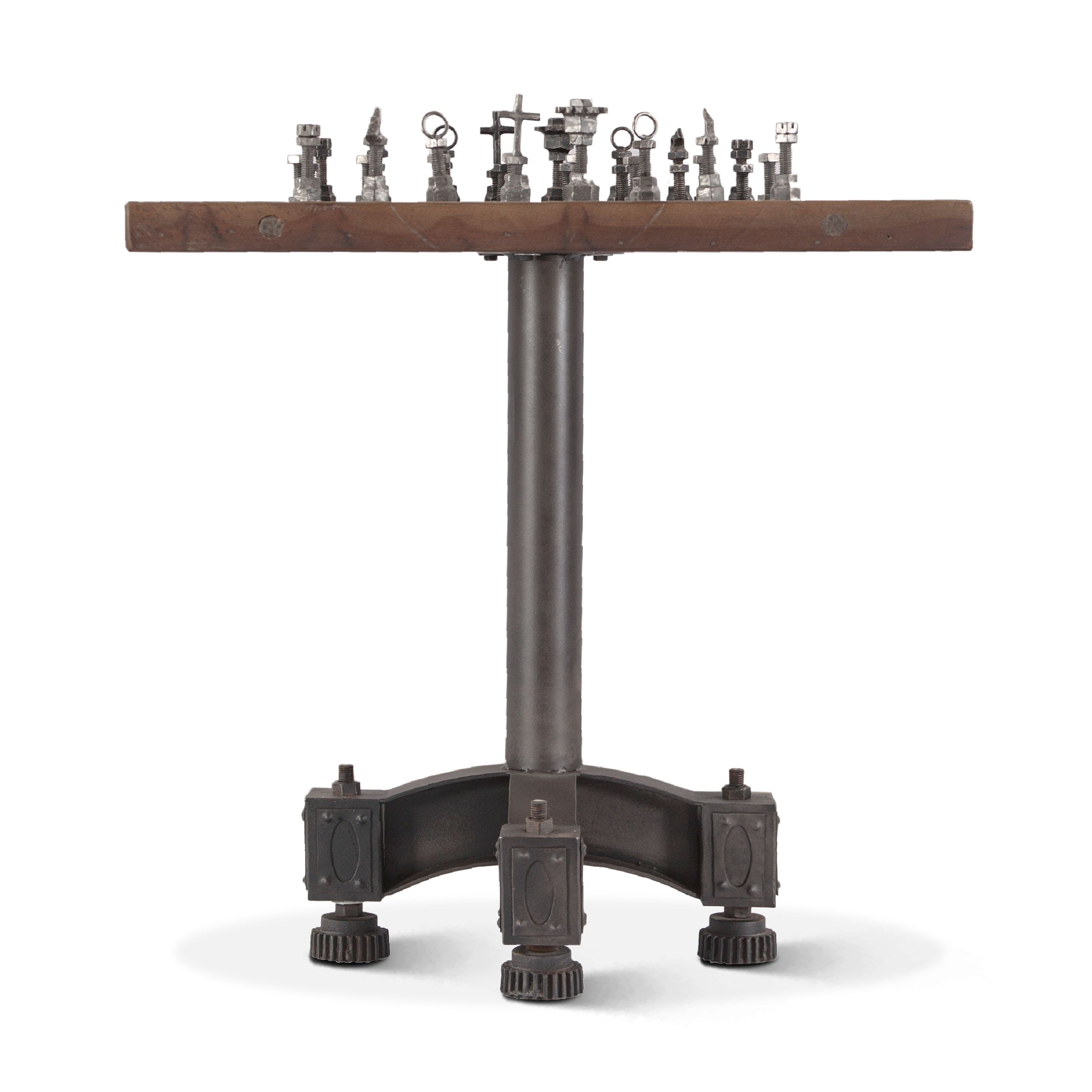 30" Reclaimed Wood Chess Bistro Table