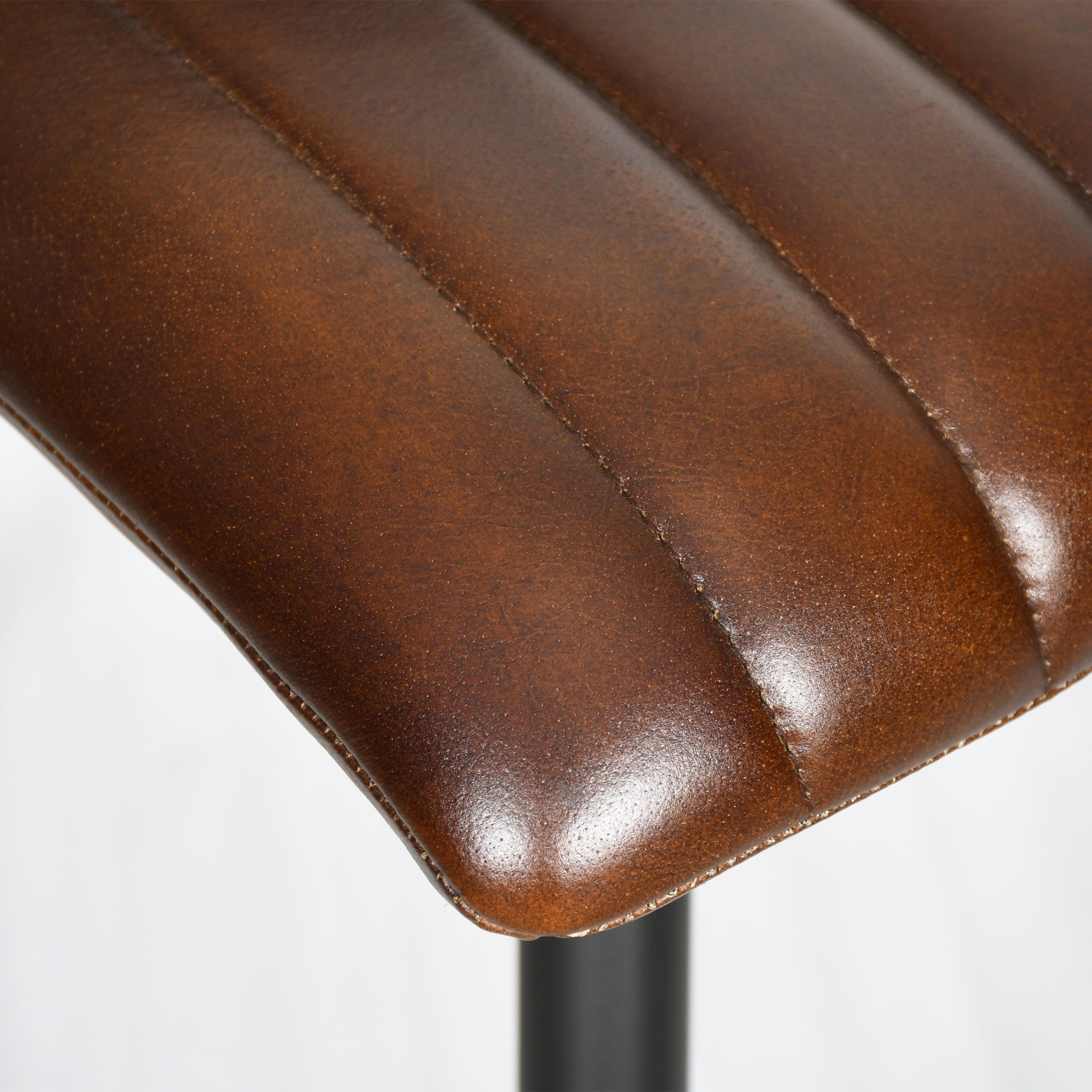 19" Dining Chair in Hand Washed Chestnut Leather