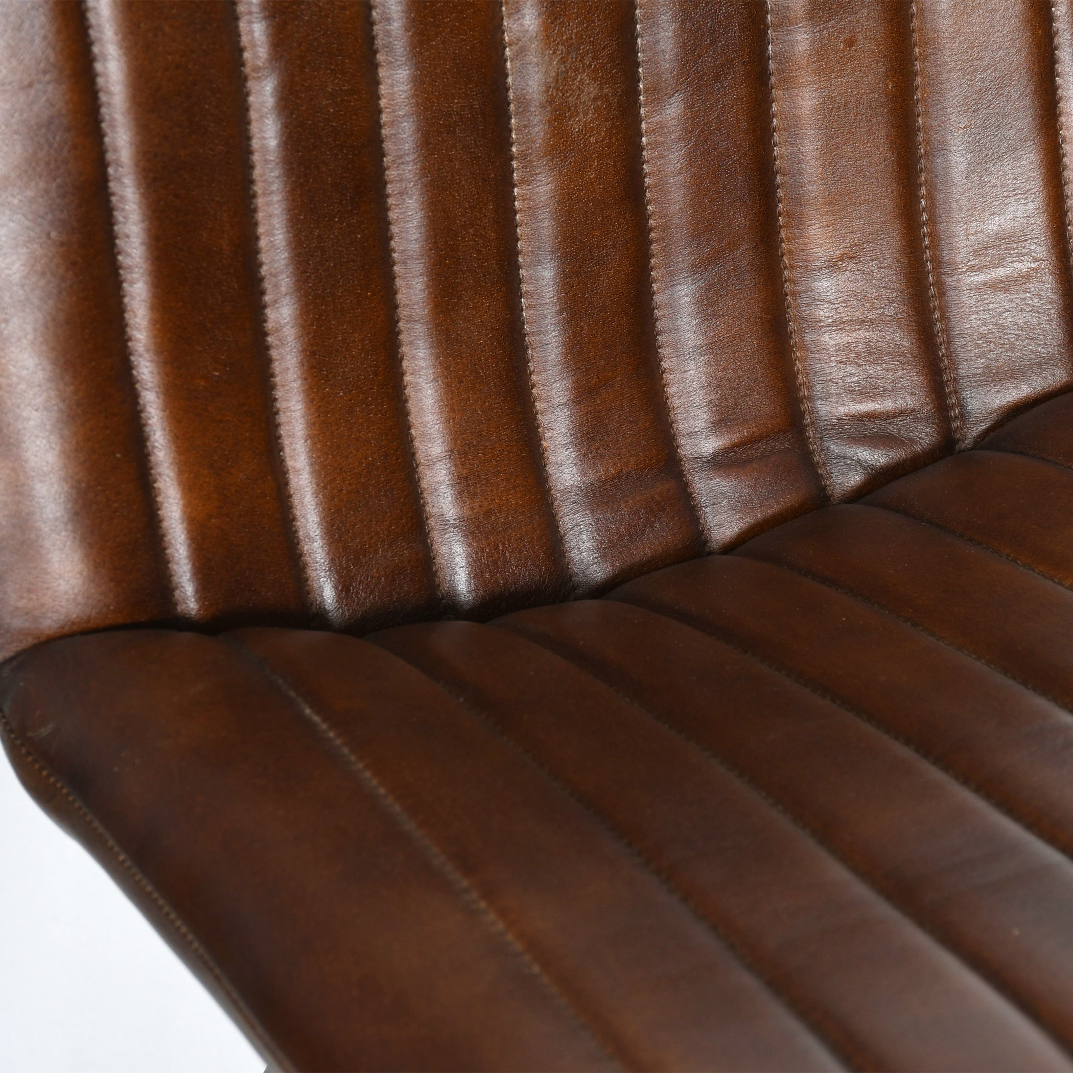 19" Dining Chair in Hand Washed Chestnut Leather