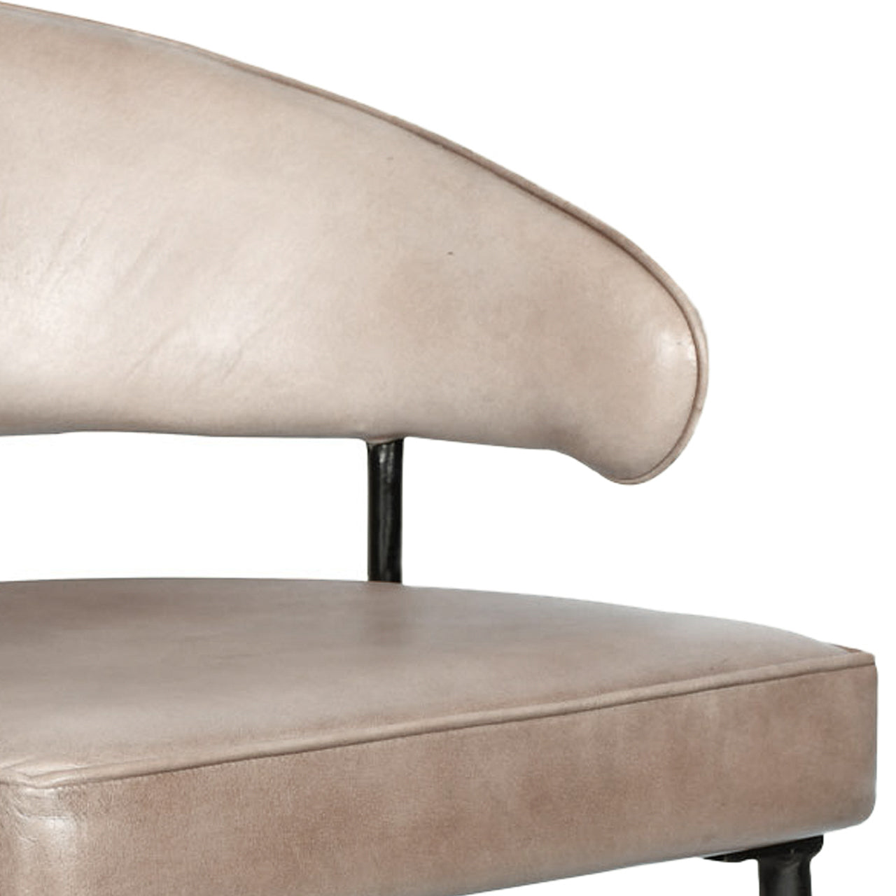 22" Antique Ivory Leather Counter Chair