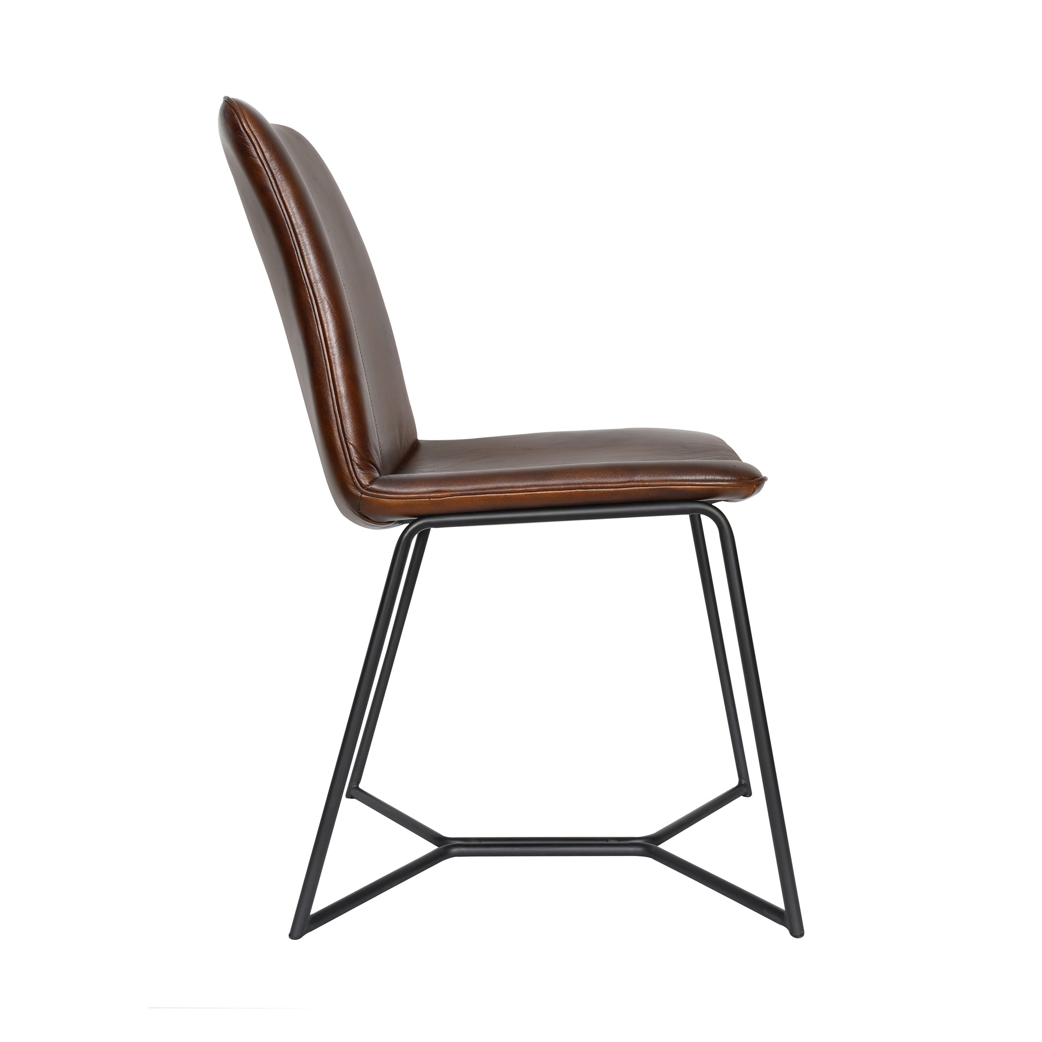 18" Dining Chair in Hand Washed Chestnut Leather