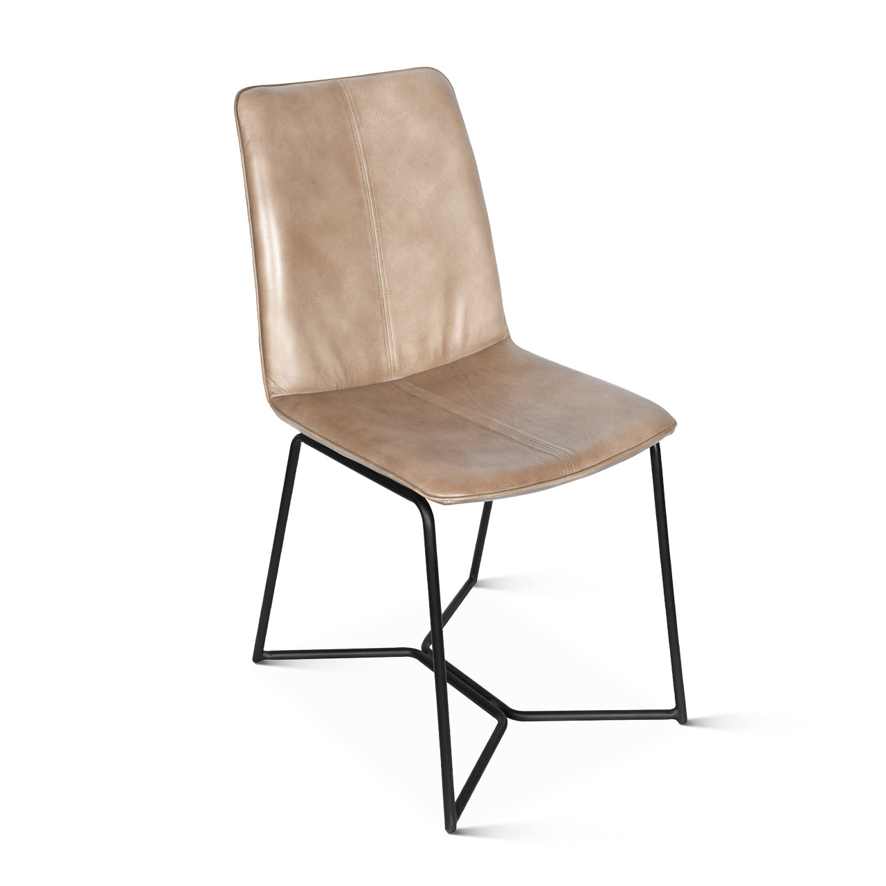 18" Dining Chair in Hand Washed Taupe Leather