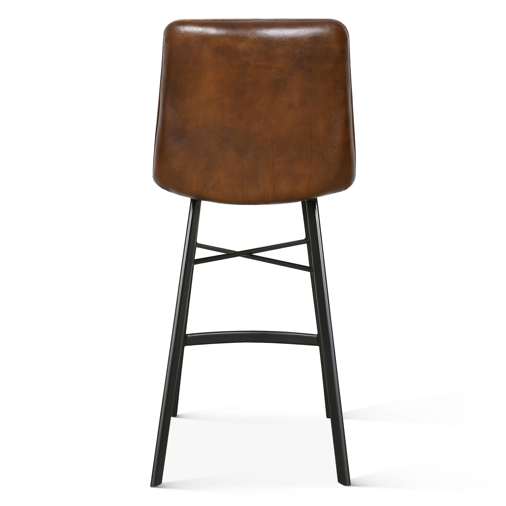 18" Hand Washed Chestnut Leather Counter Chair