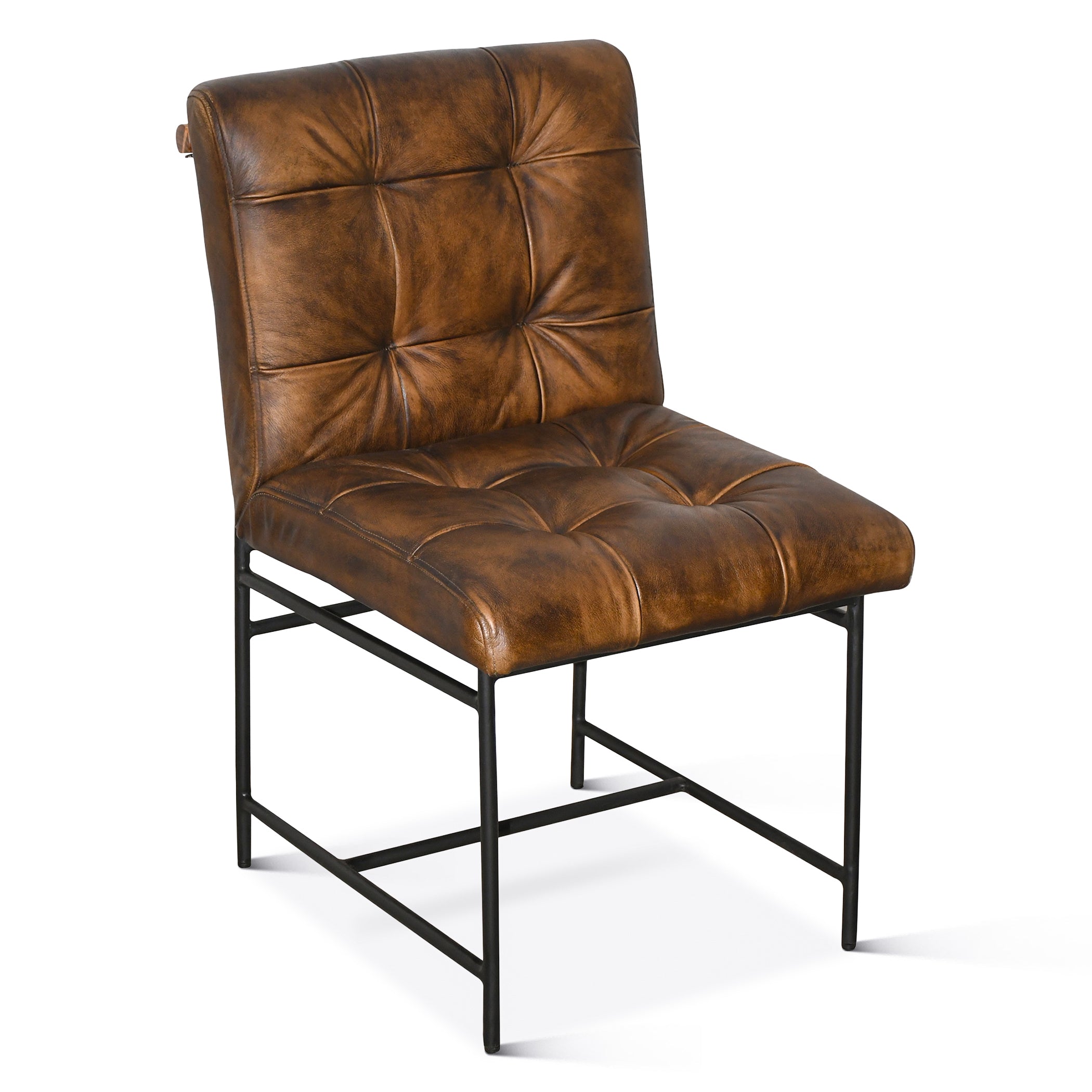 18" Dining Chair in Antique Whiskey Leather