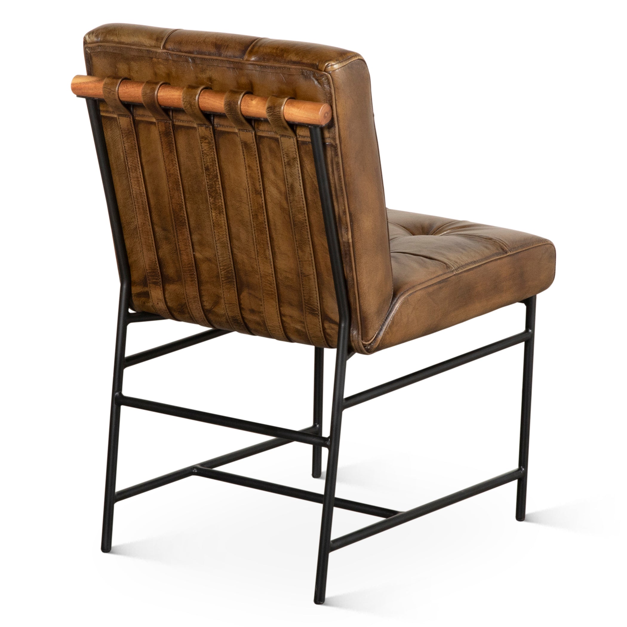 18" Dining Chair in Antique Whiskey Leather