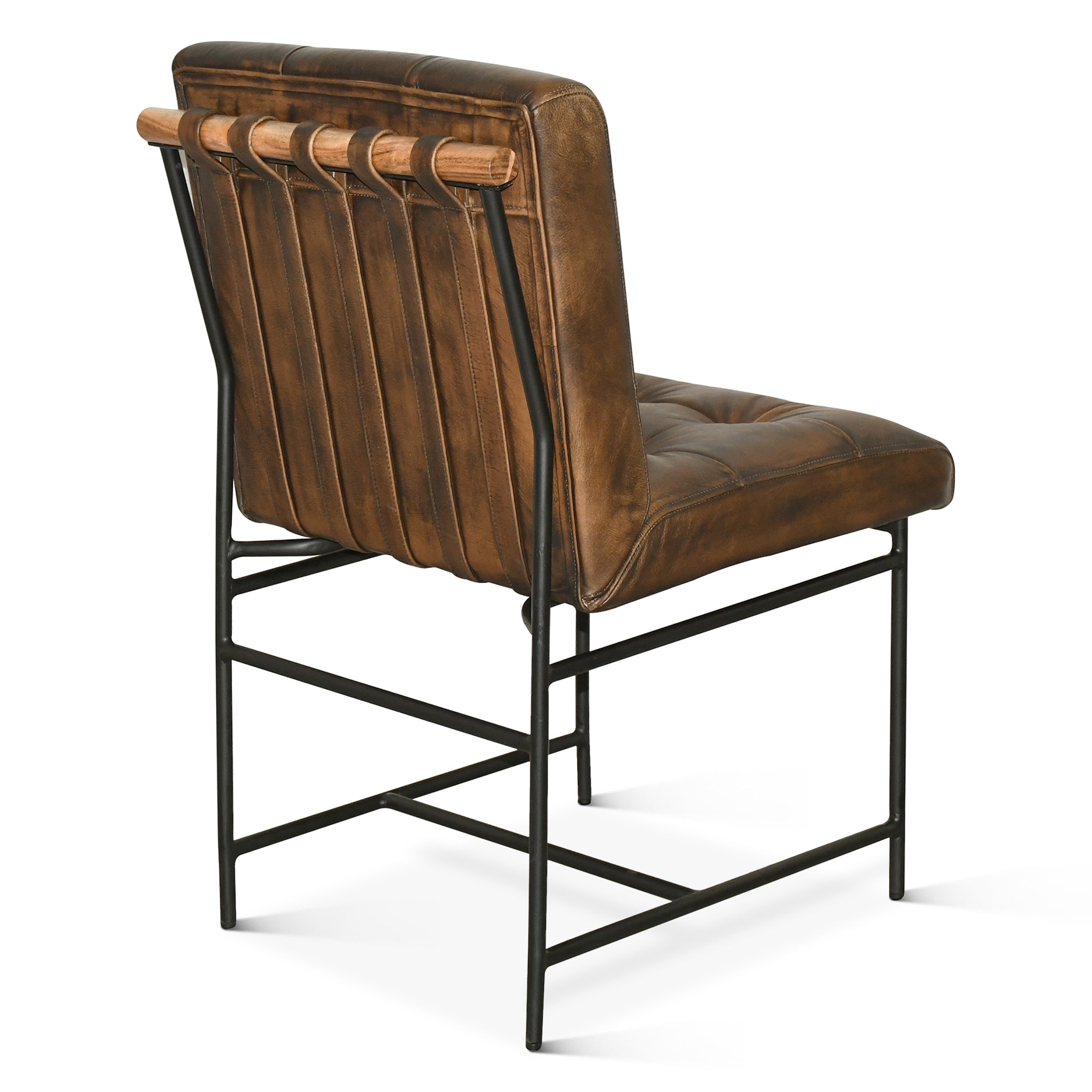 18" Dining Chair in Antique Whiskey Leather