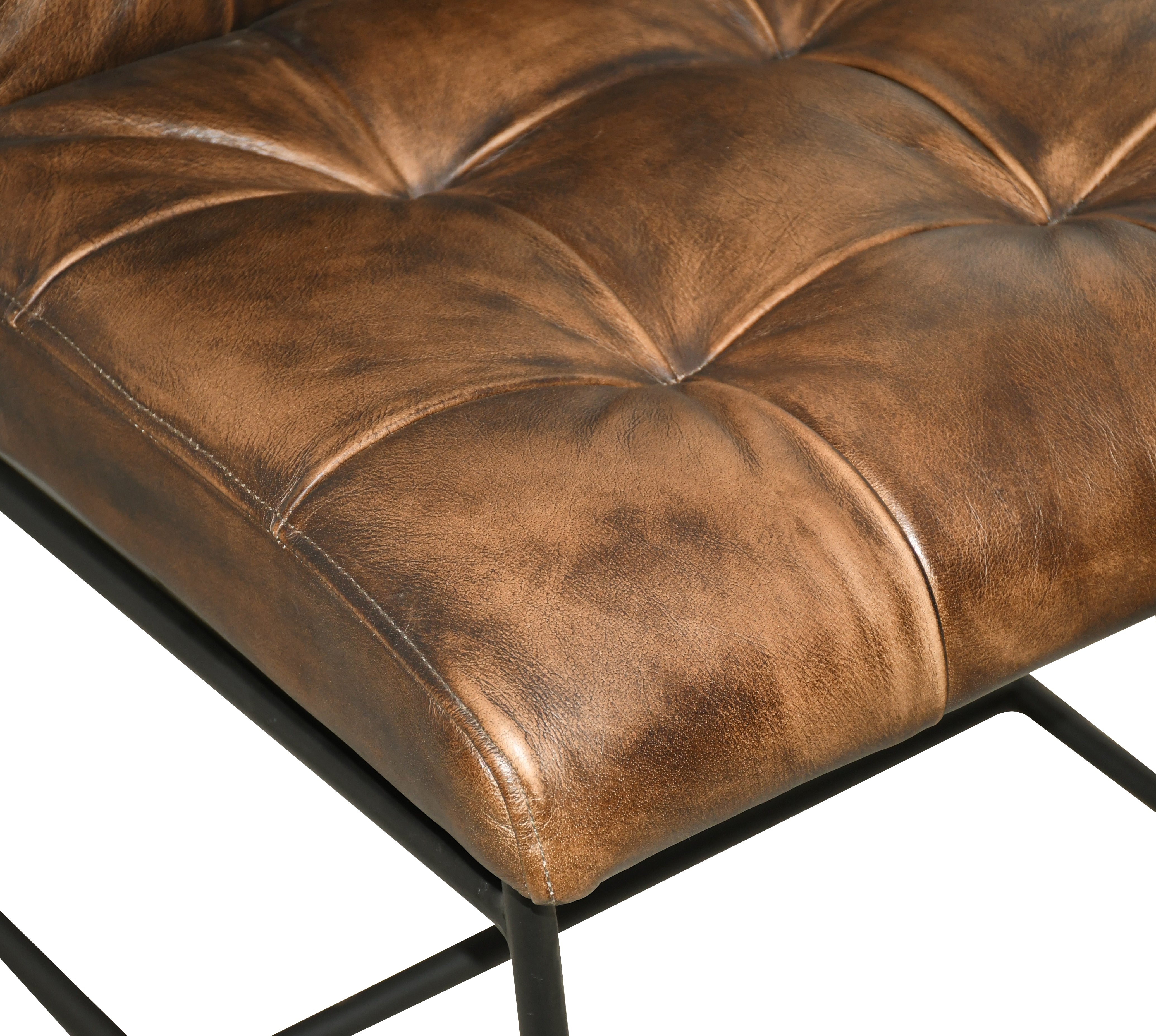 18" Dining Chair in Antique Whiskey Leather