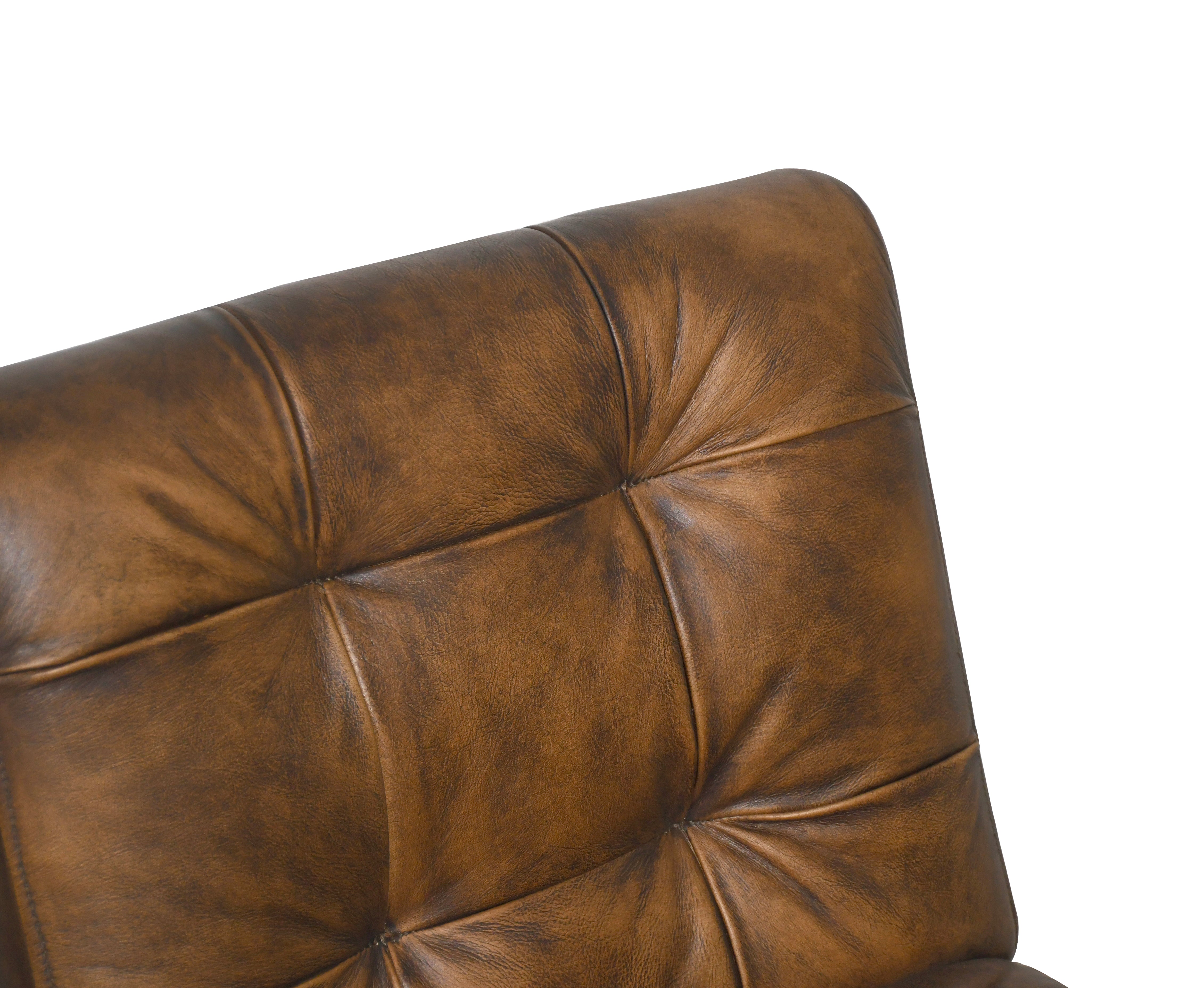 18" Dining Chair in Antique Whiskey Leather