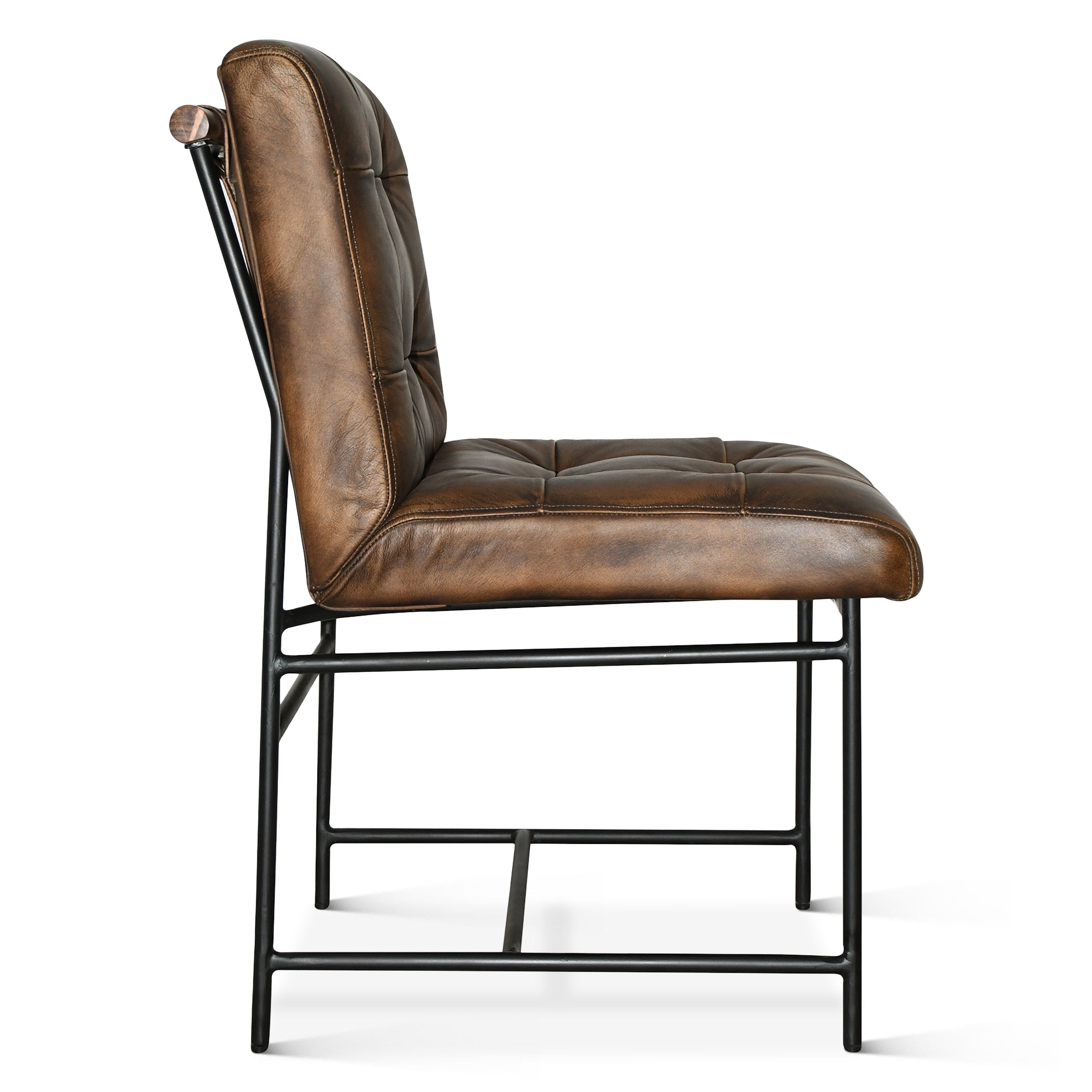18" Dining Chair in Antique Whiskey Leather