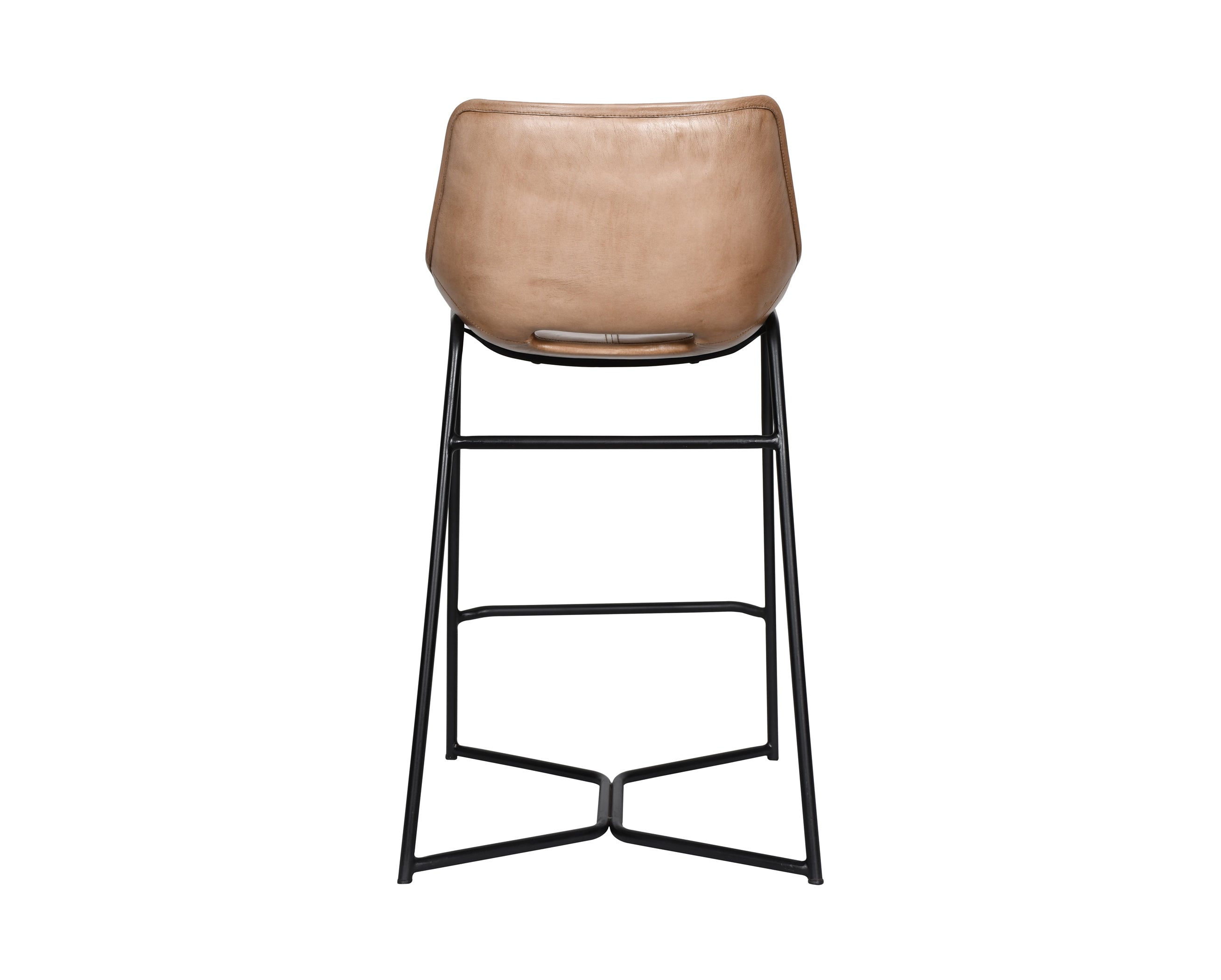 20" Antique Ivory Leather Counter Chair