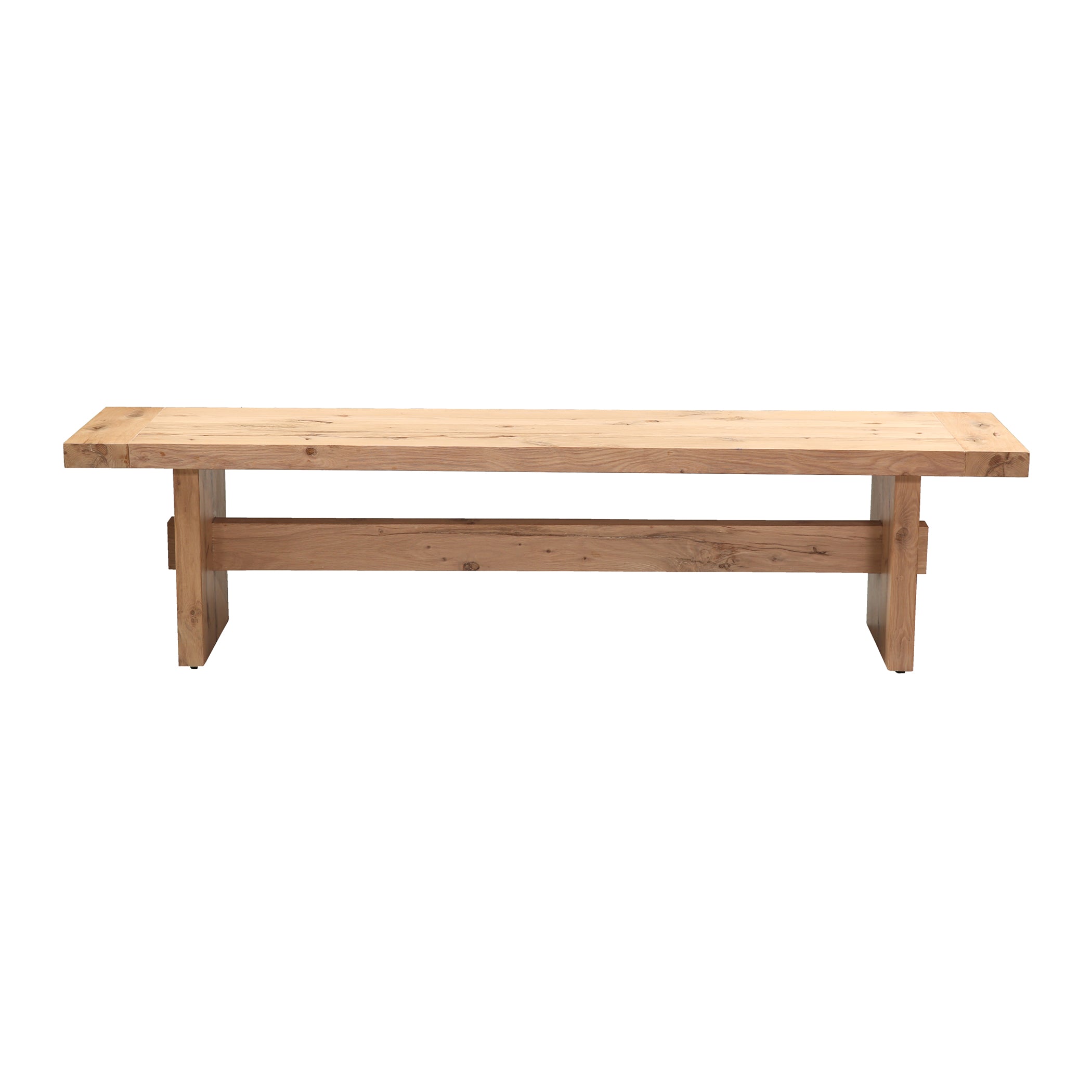 74" Natural Distressed Oak Wood Bench