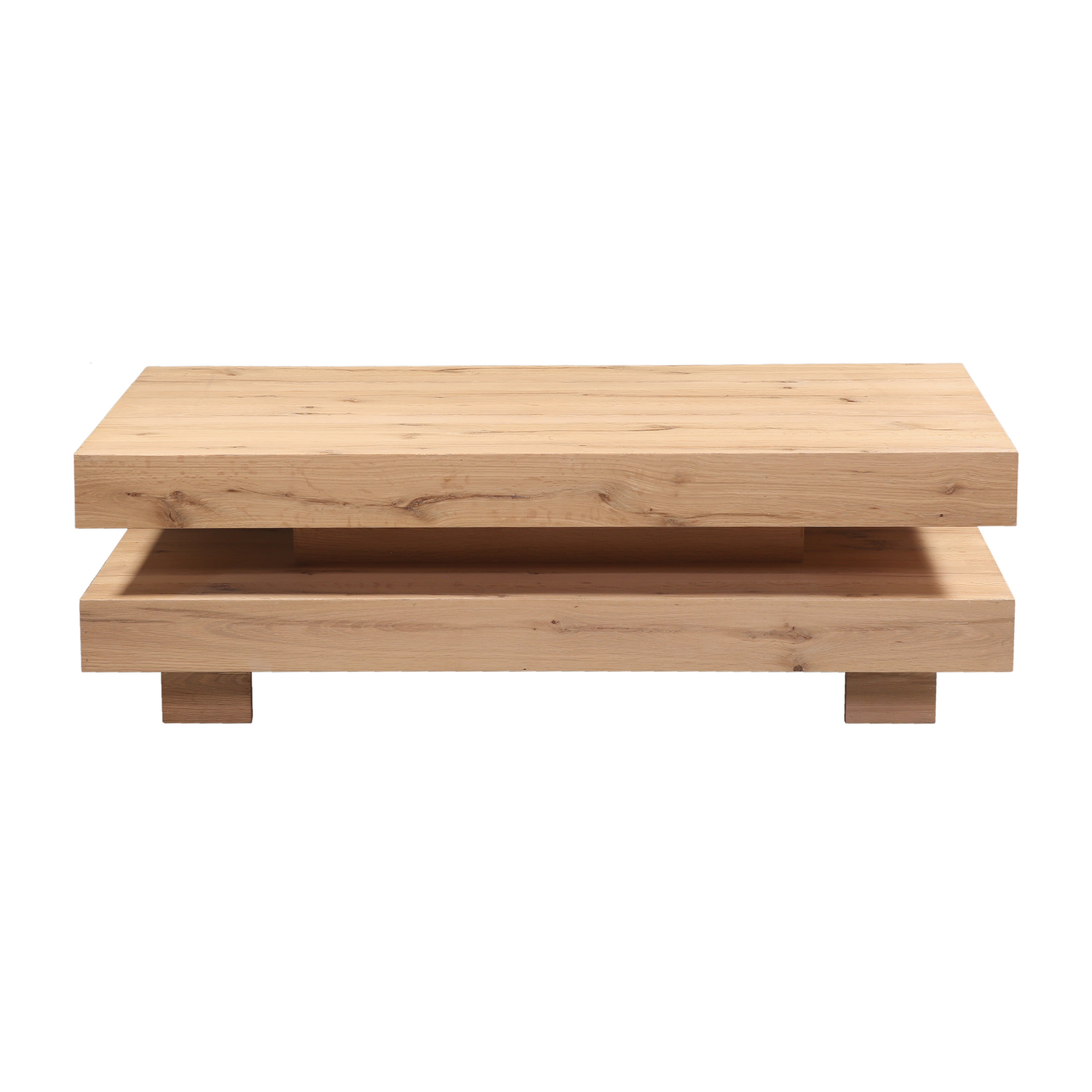 55" Natural Distressed Oak Coffee Table