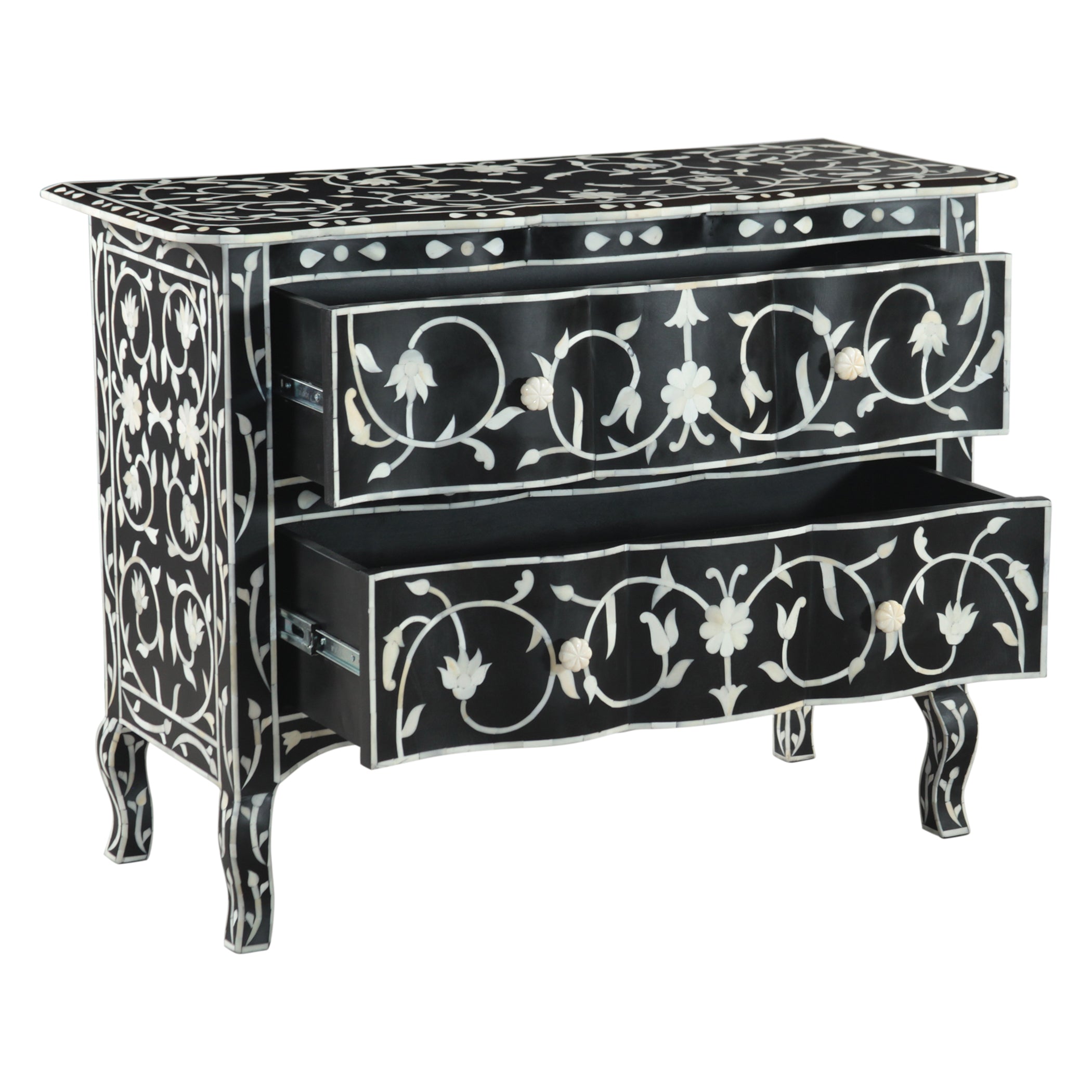 18" Floral Horn Inlay Mango Dresser