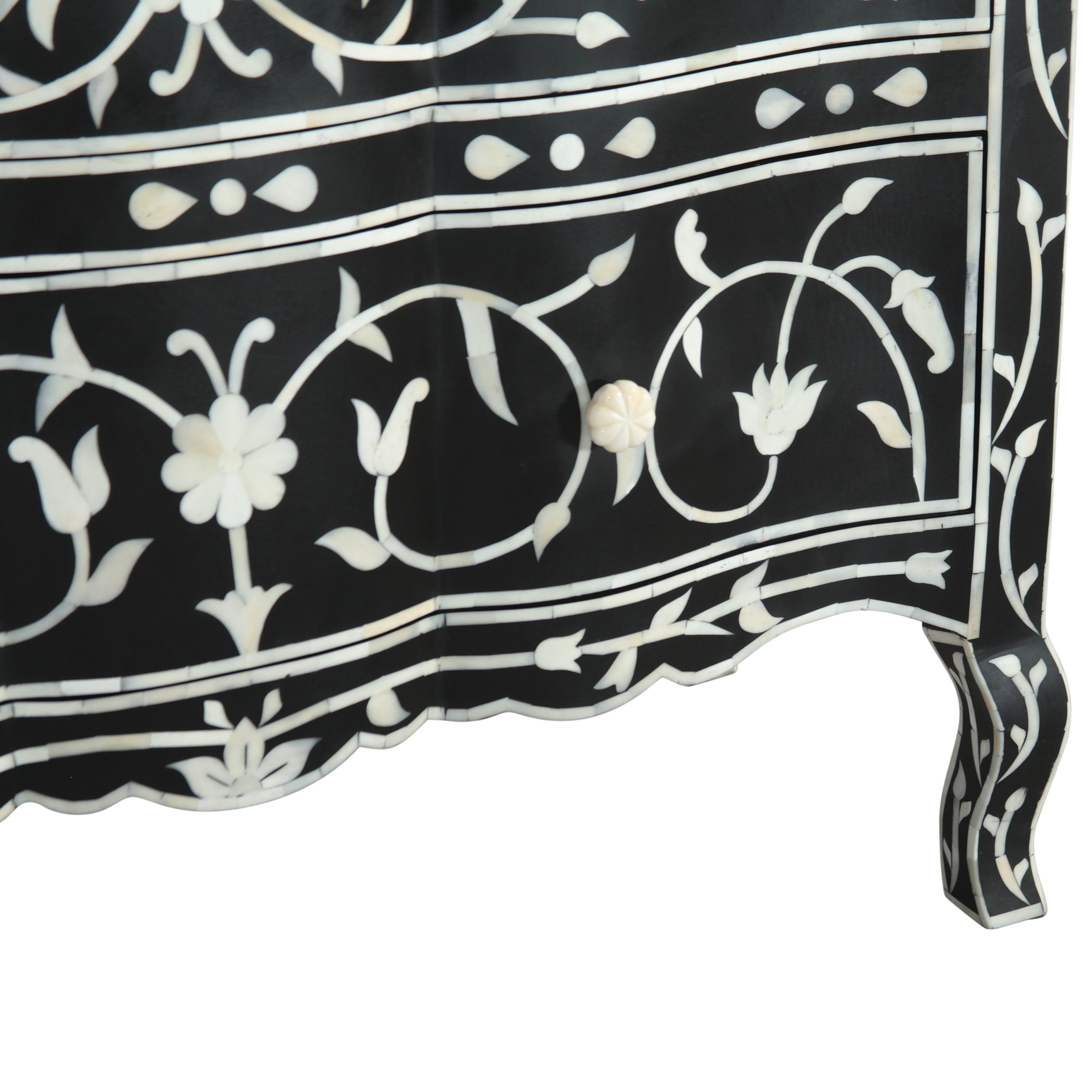 18" Floral Horn Inlay Mango Dresser