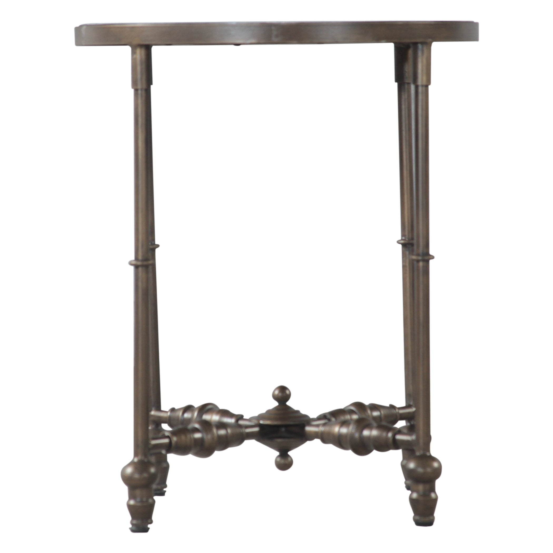 20" Floral Horn Inlay Iron Side Table