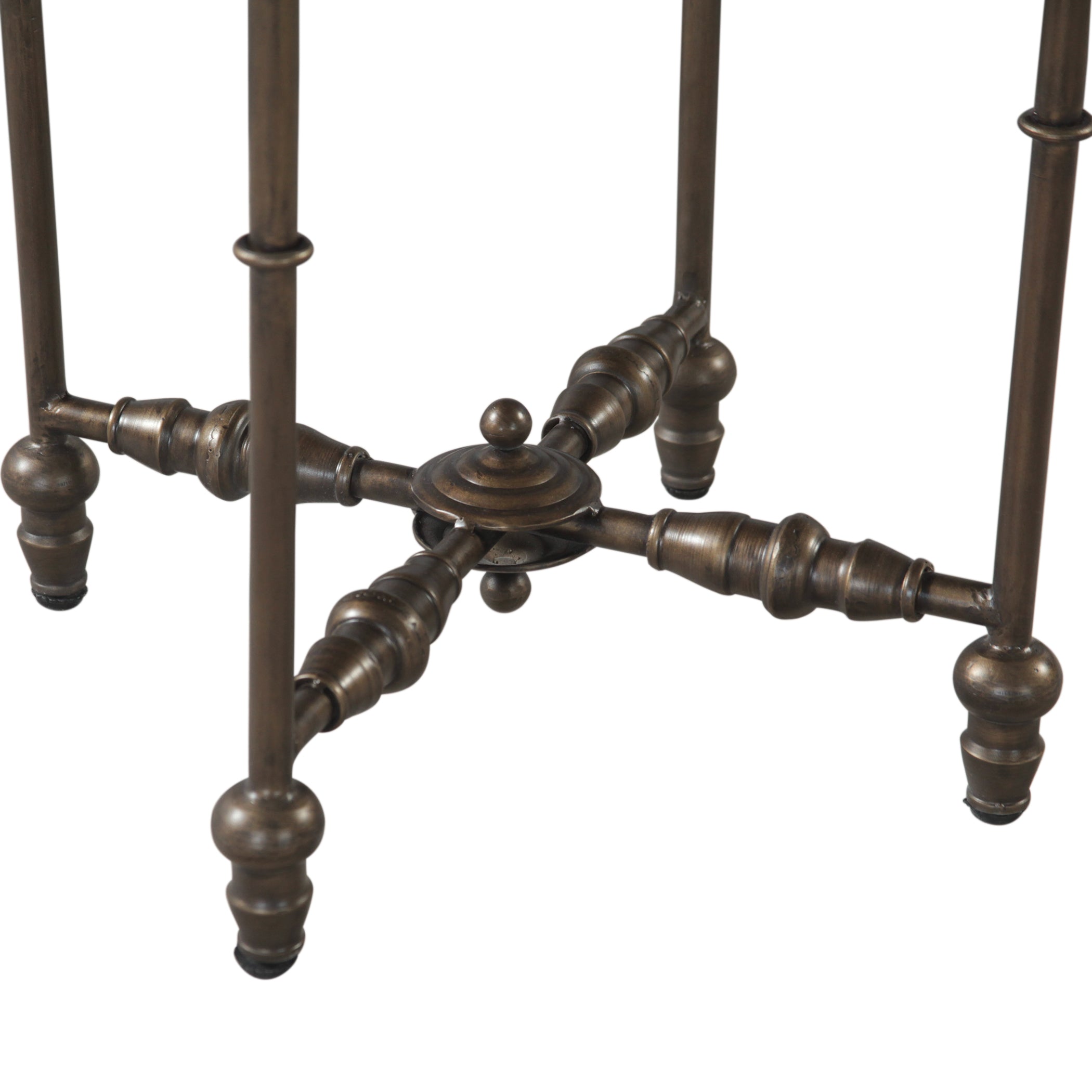 20" Floral Horn Inlay Iron Side Table