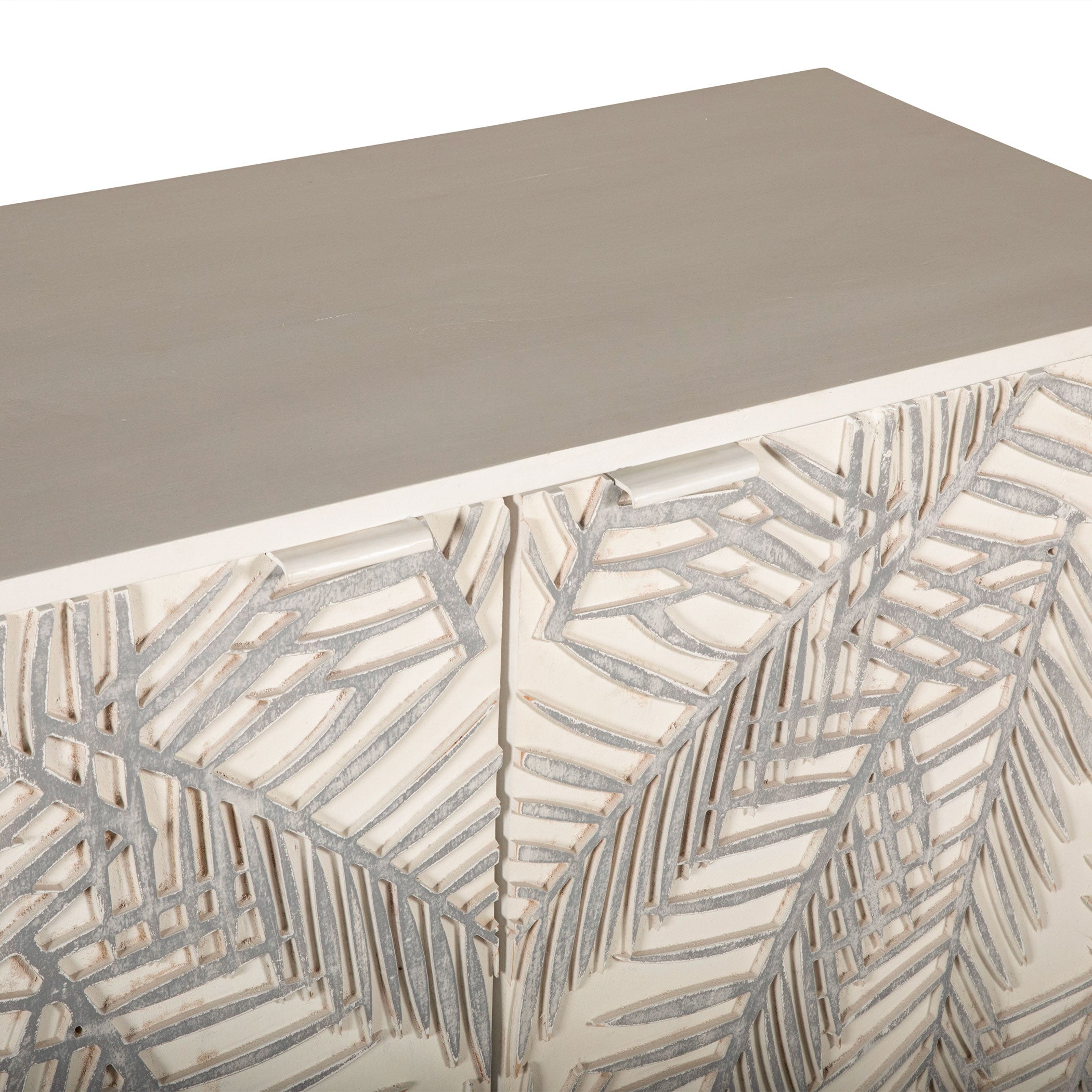 38" Coastal White Mango Wood Cabinet