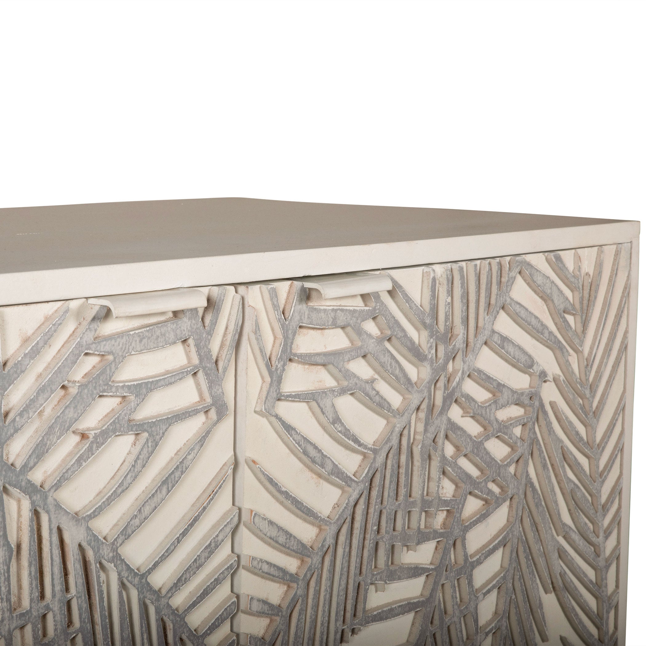 38" Coastal White Mango Wood Cabinet