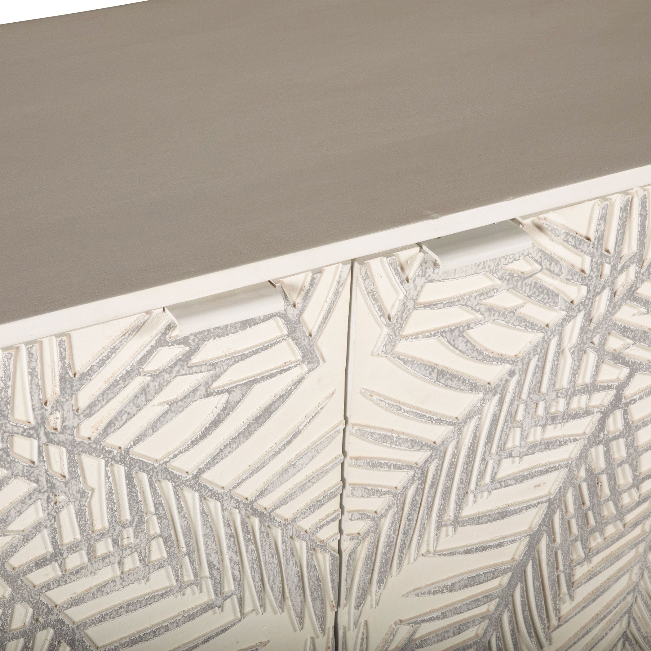 57" Coastal White Mango Wood Sideboard