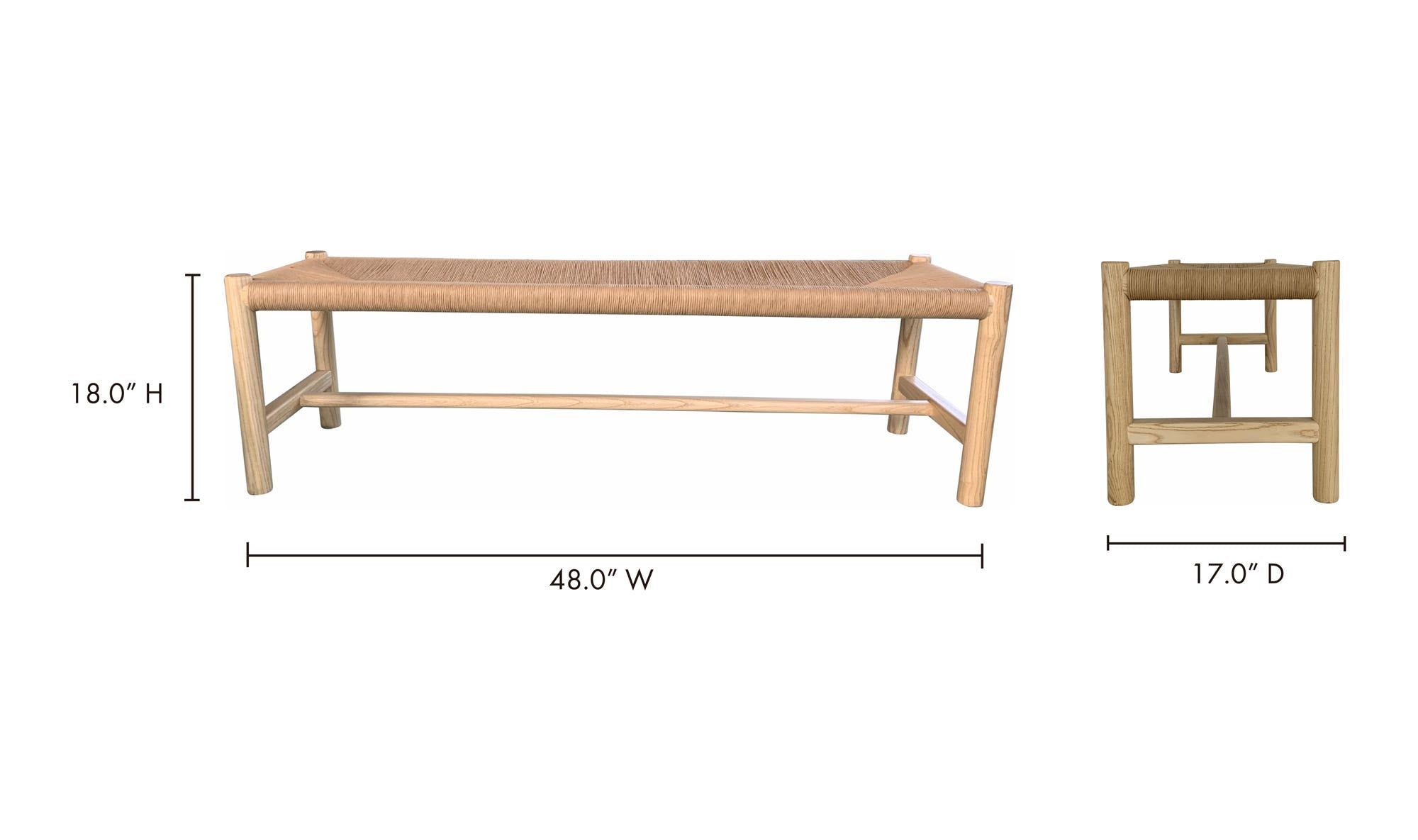 48" Natural Bench
