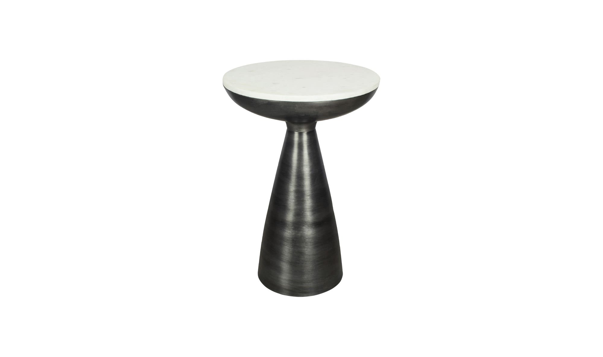 15.5" White Marble Side Table