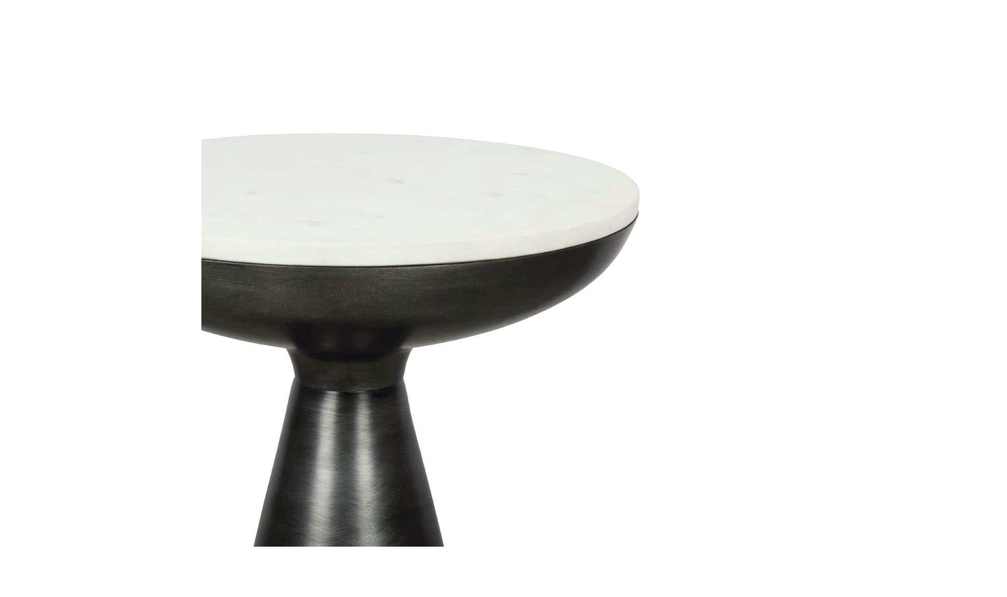 15.5" White Marble Side Table